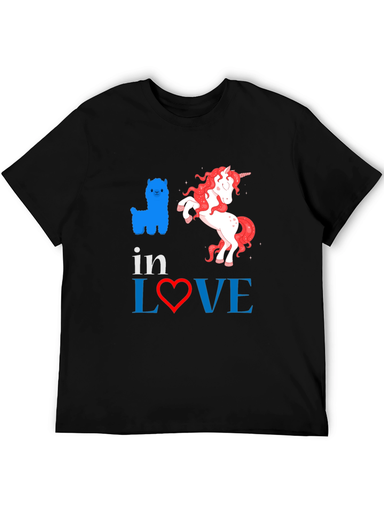 In Love Alpaca Unicorn Graphic Tee