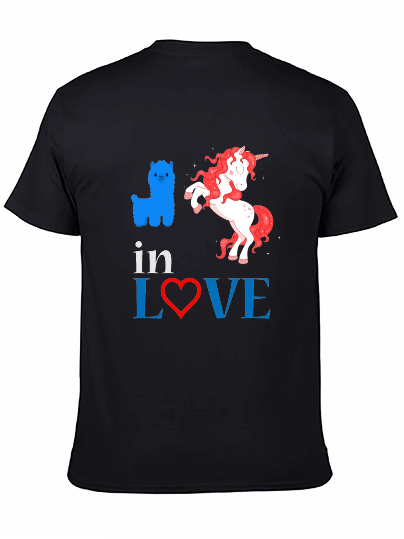 In Love Alpaca Unicorn Graphic Tee