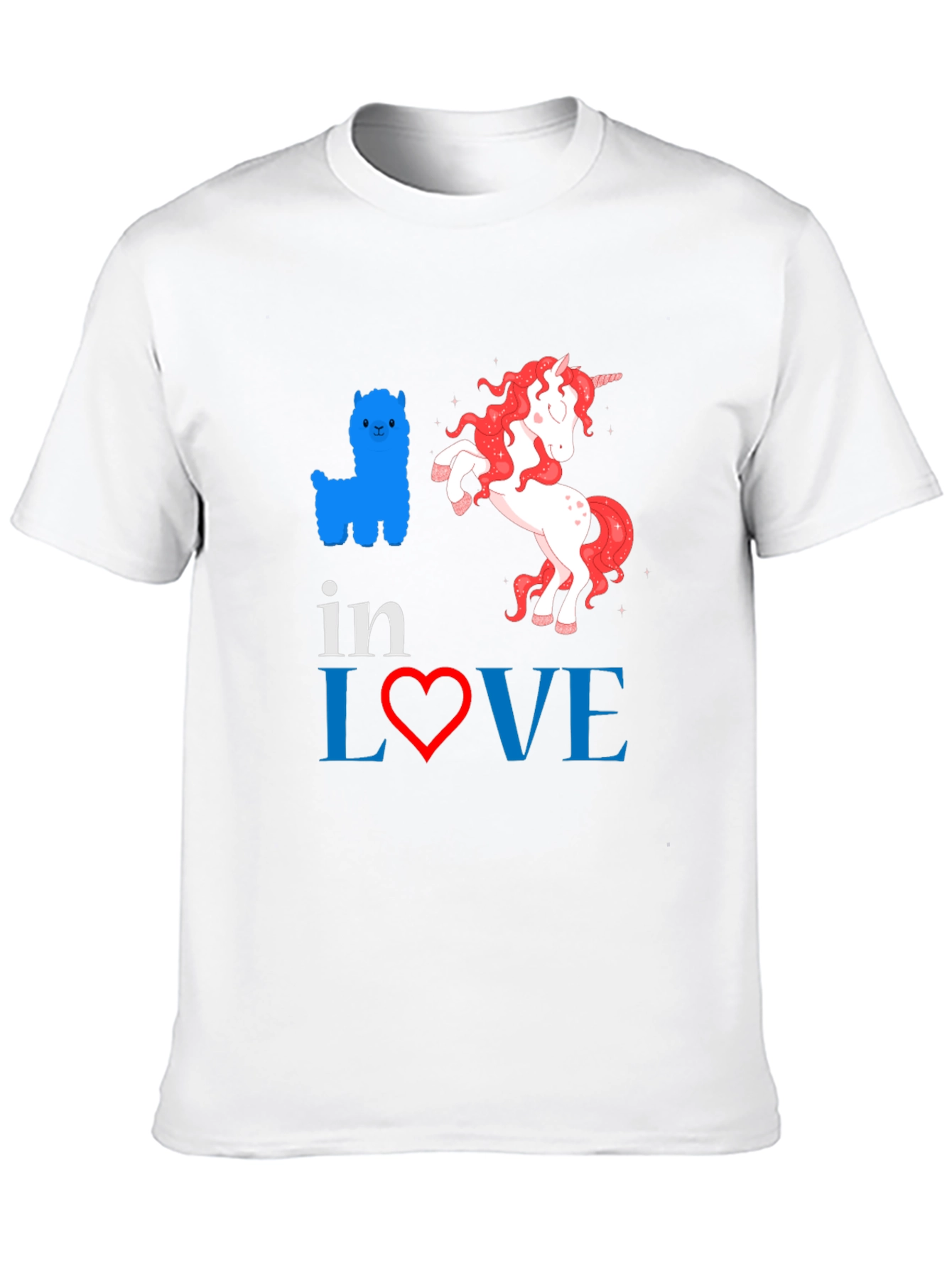 In Love Alpaca Unicorn Graphic Tee