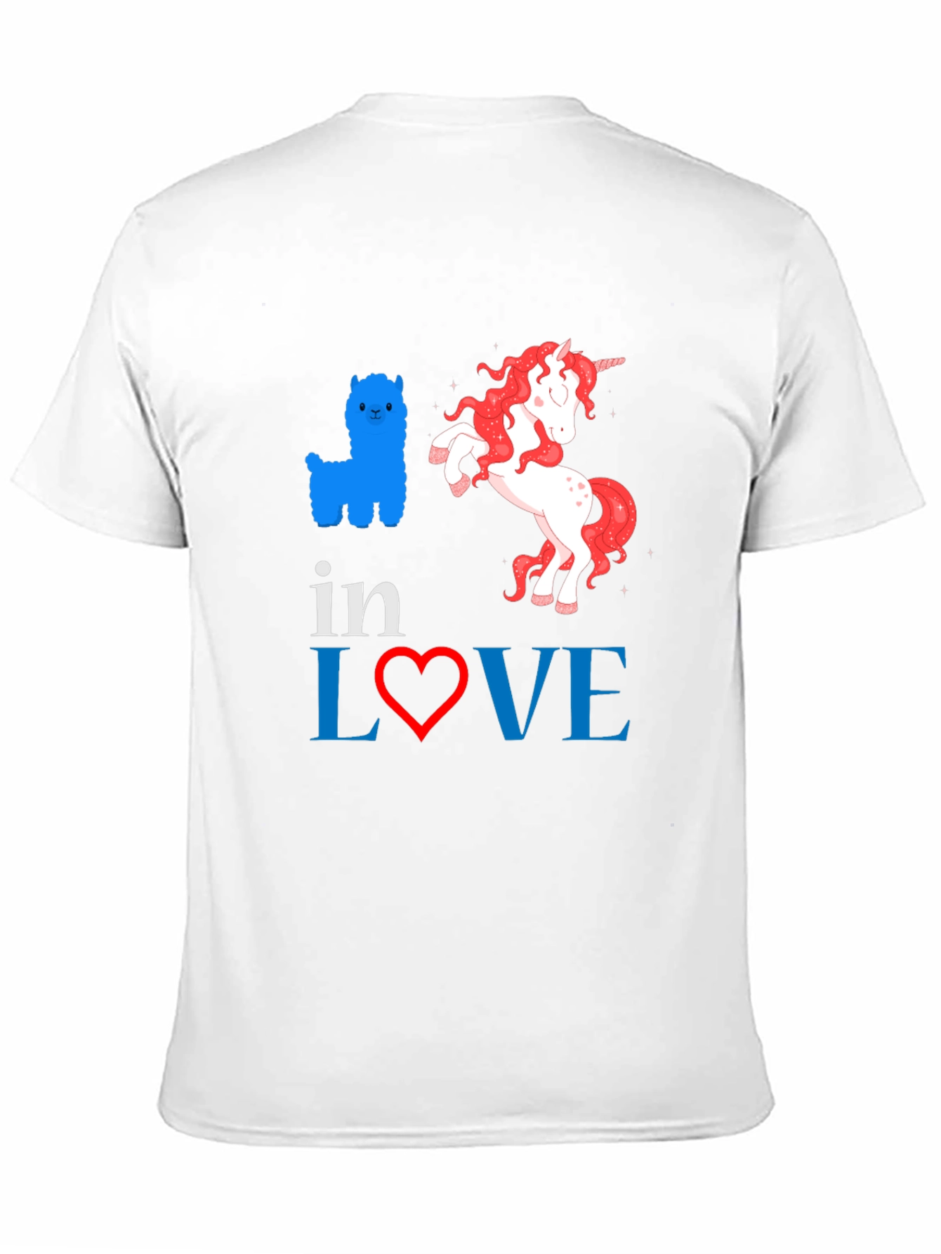 In Love Alpaca Unicorn Graphic Tee