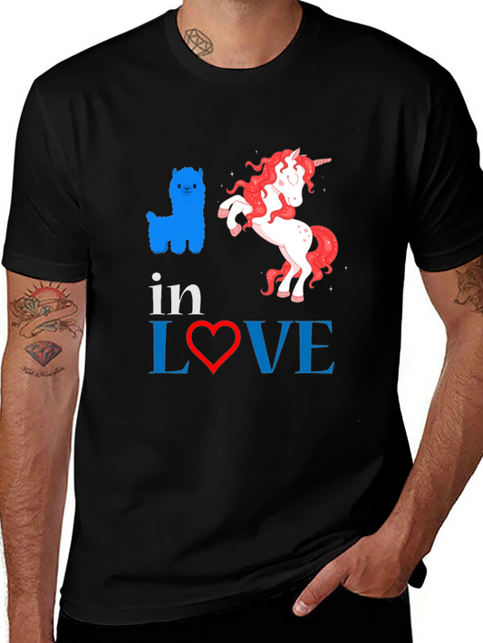 In Love Alpaca Unicorn Graphic Tee