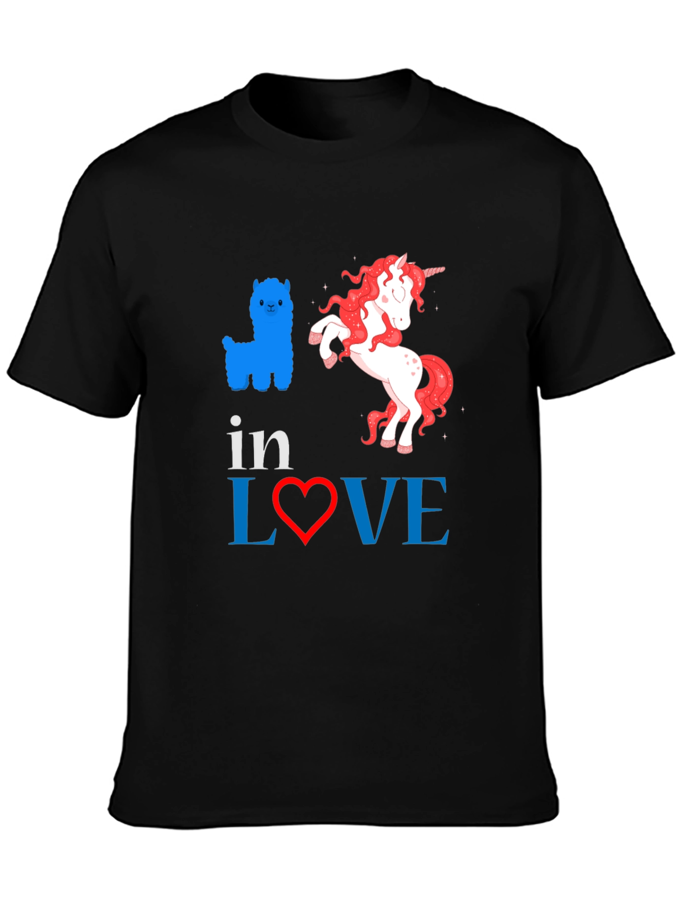In Love Alpaca Unicorn Graphic Tee