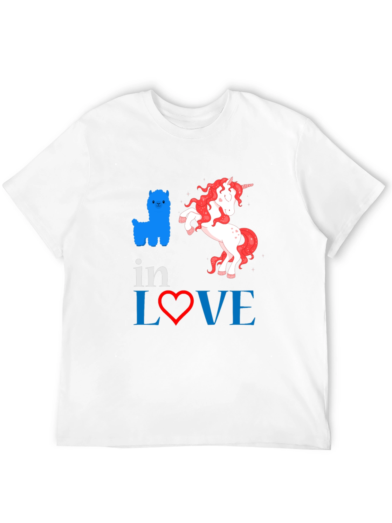 In Love Alpaca Unicorn Graphic Tee