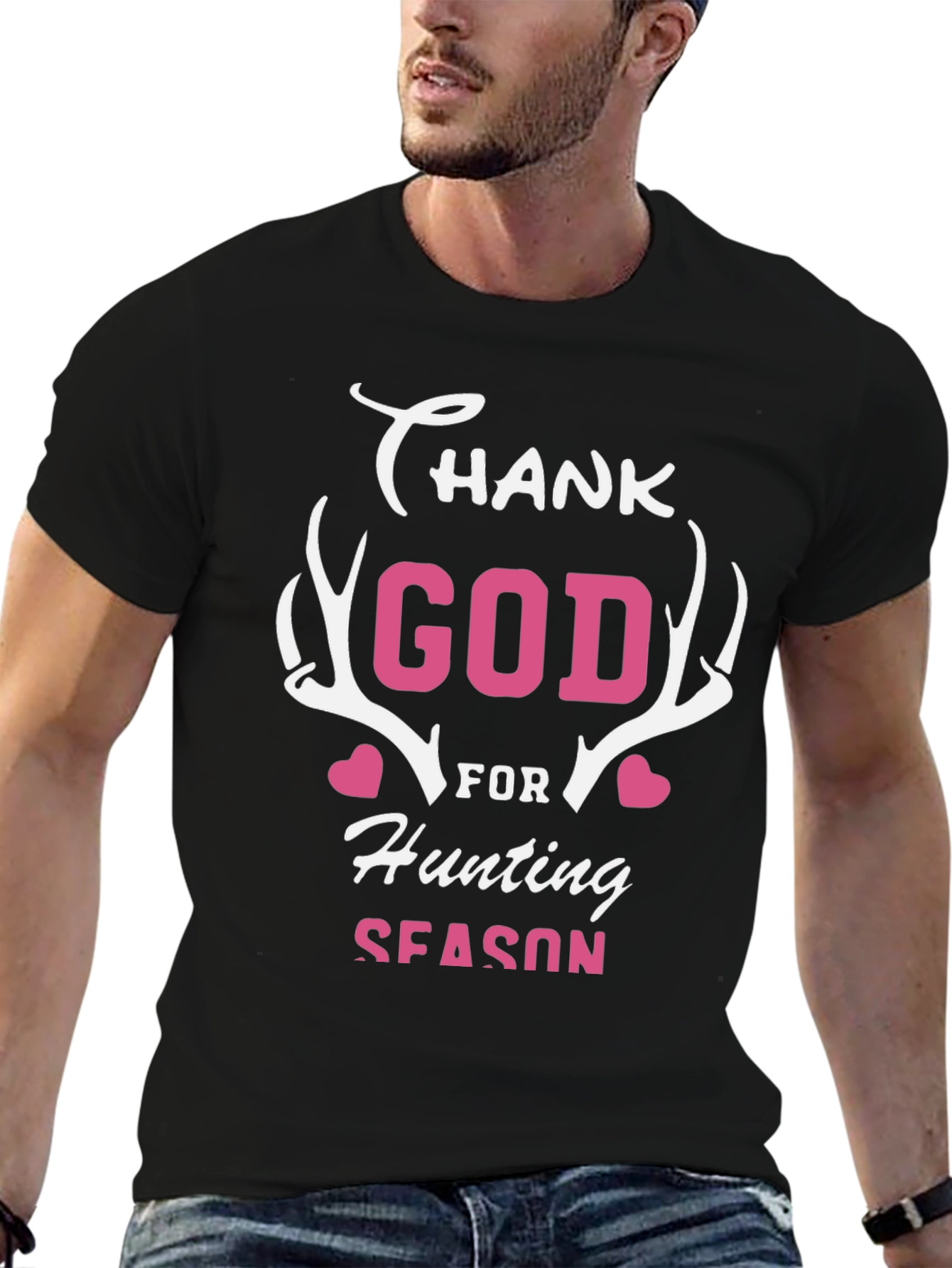Thank God For Hunting Season Black T-Shirt
