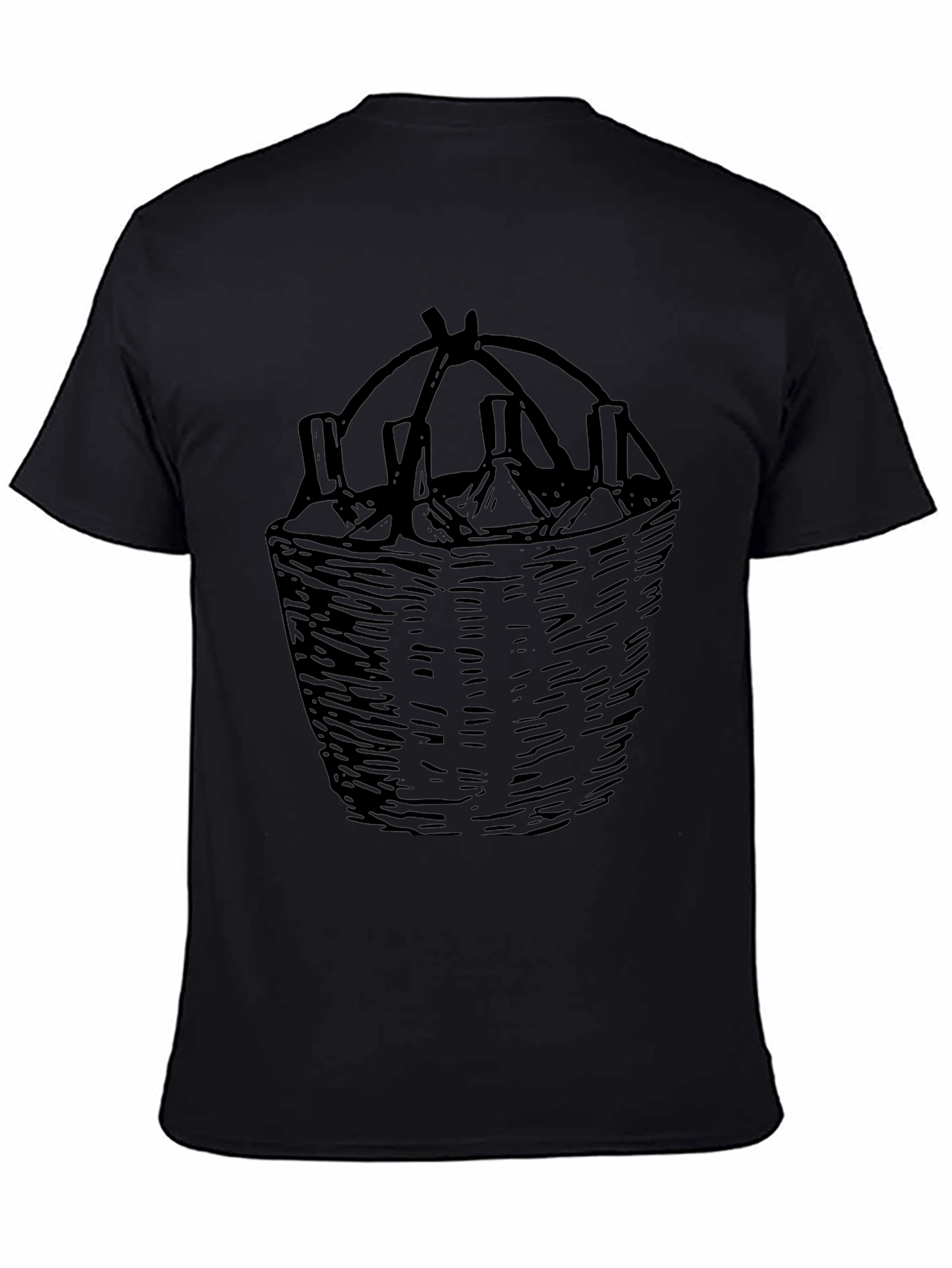 Wine Basket Graphic Tee - Black