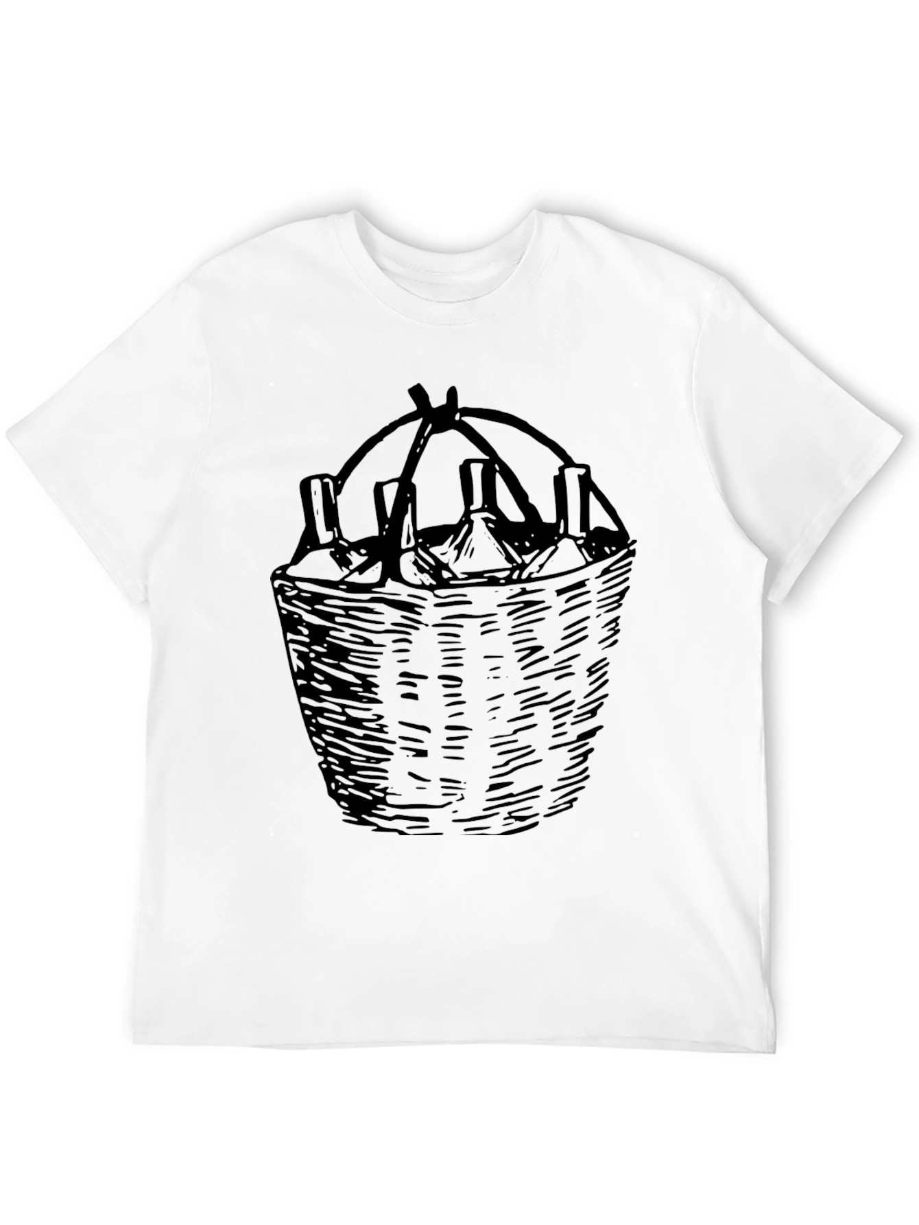 Wine Basket Graphic Tee - Black