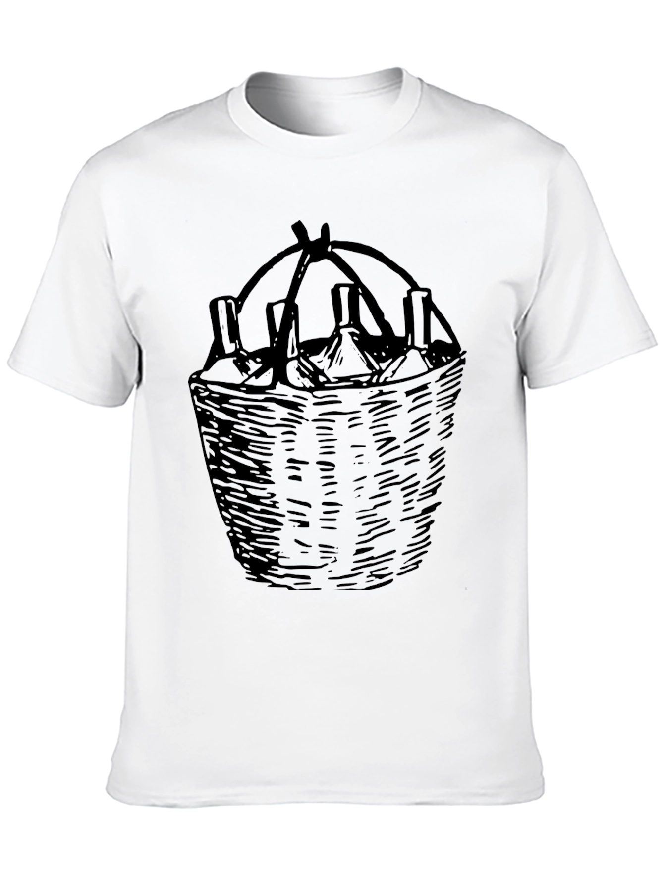 Wine Basket Graphic Tee - Black