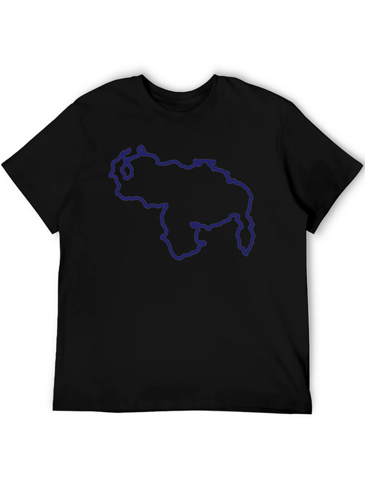 Venezuela Outline T-Shirt - Mens Black Tee