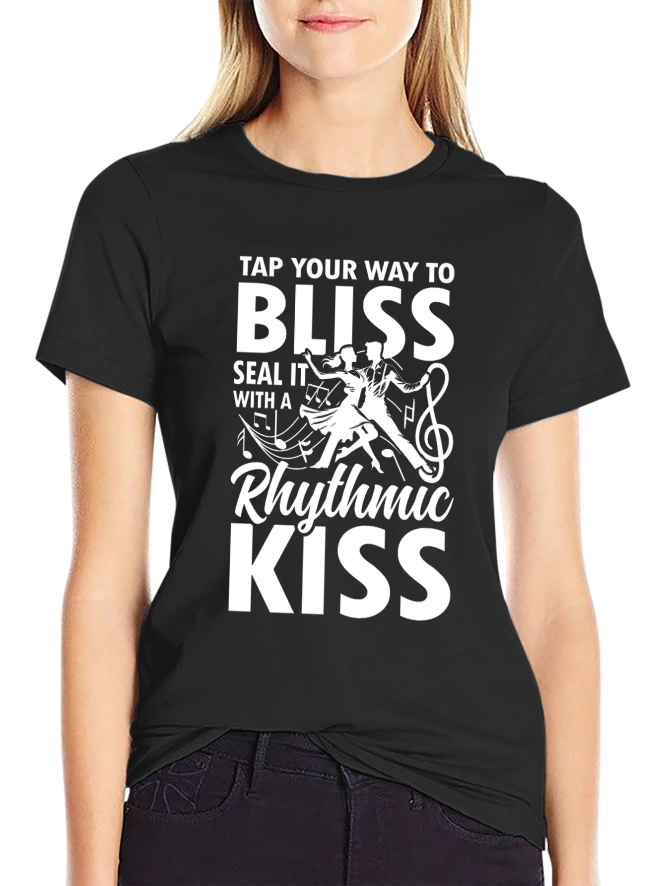 Rhythmic Kiss Graphic Tee - Blissful Dance