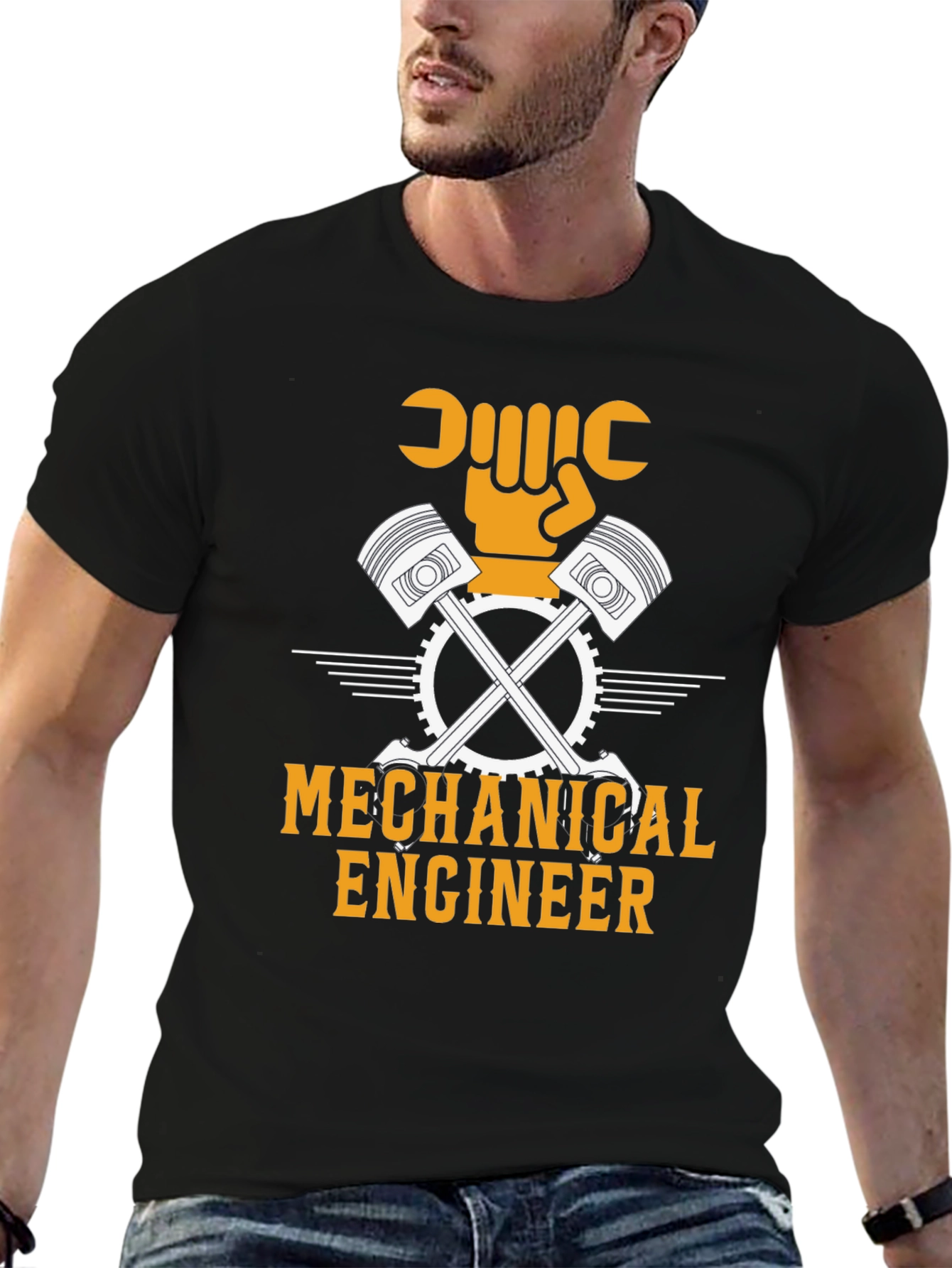 Mechanical Engineer T-Shirt - Black Cotton Blend