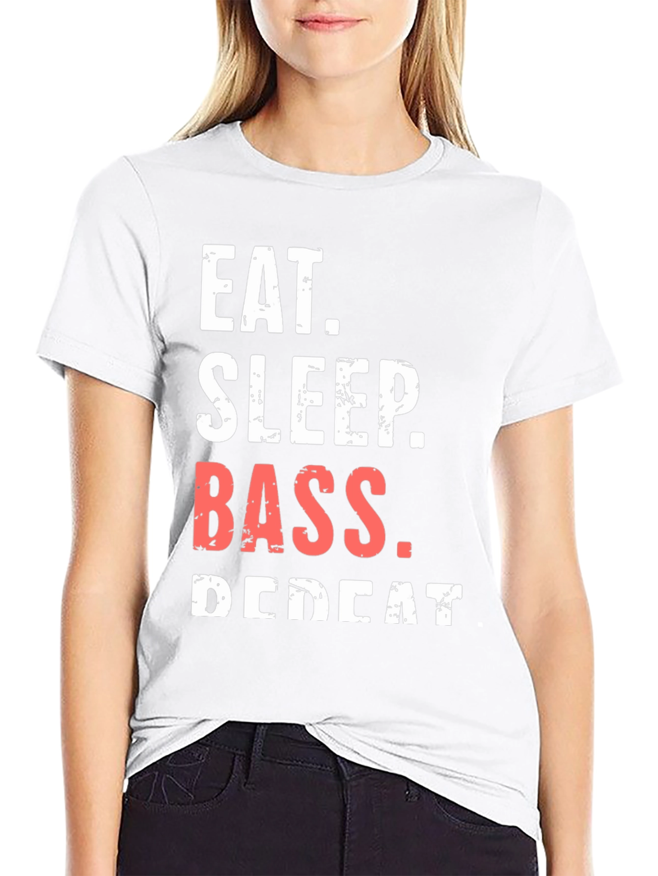 Eat Sleep Bass Repeat Black T-Shirt