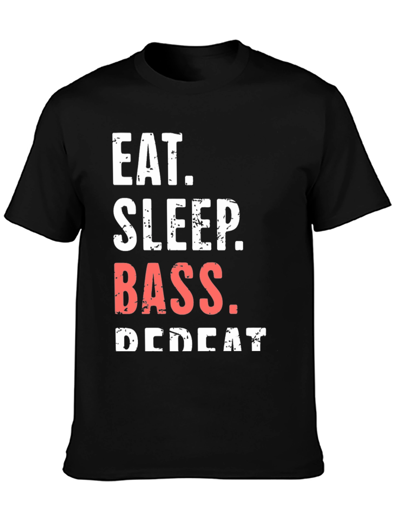Eat Sleep Bass Repeat Black T-Shirt