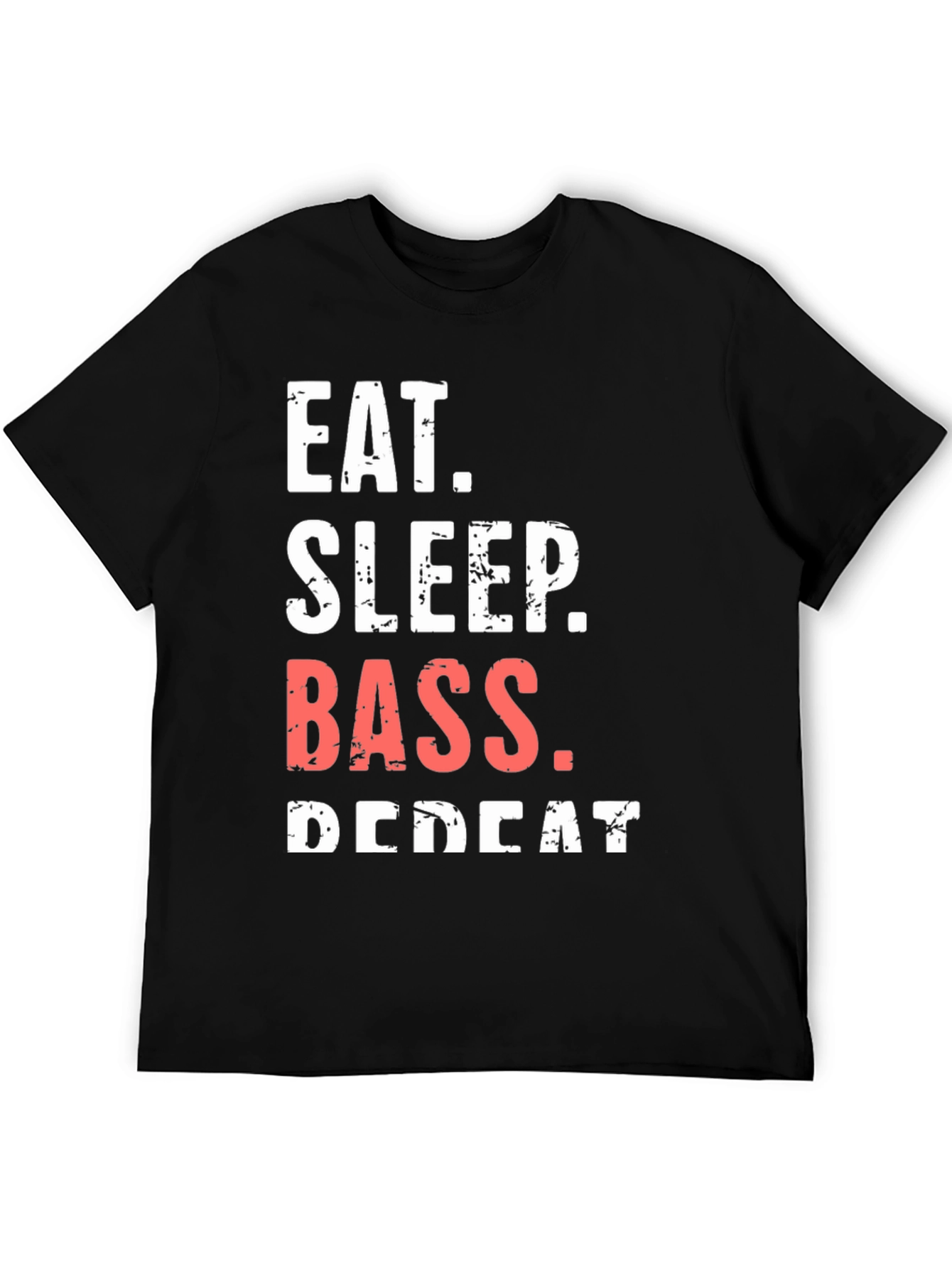 Eat Sleep Bass Repeat Black T-Shirt