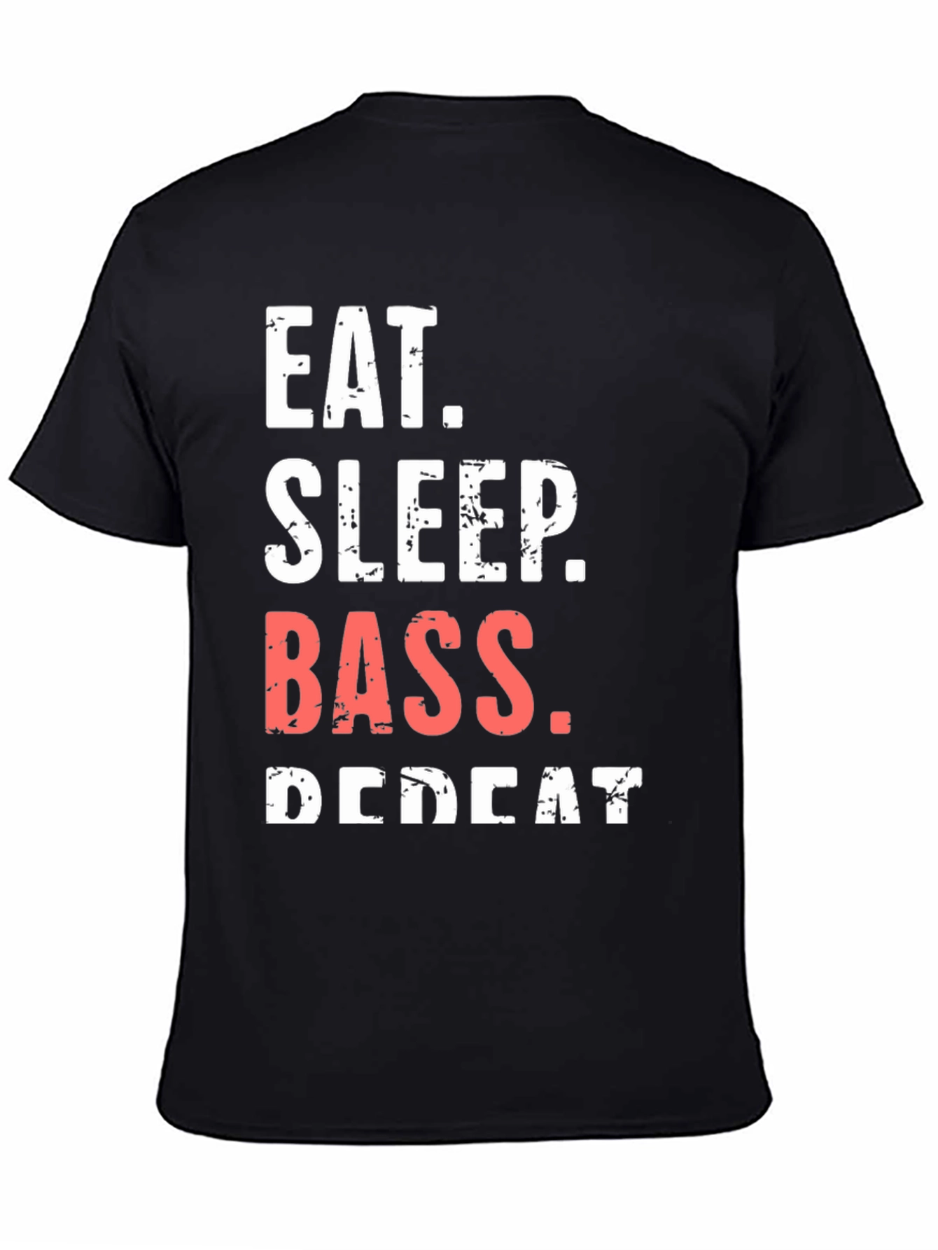 Eat Sleep Bass Repeat Black T-Shirt