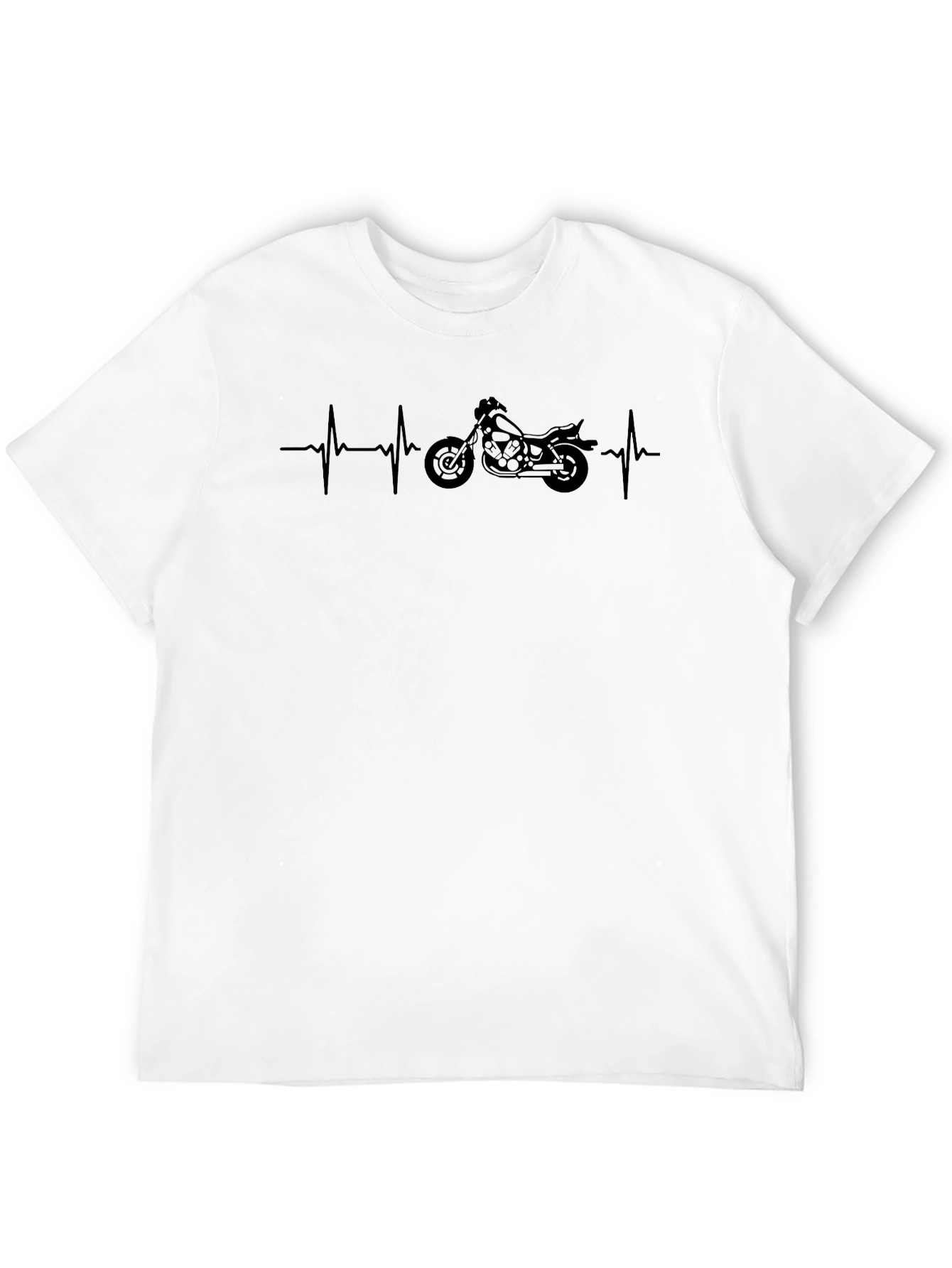 Motorcycle Heartbeat T-Shirt - Black