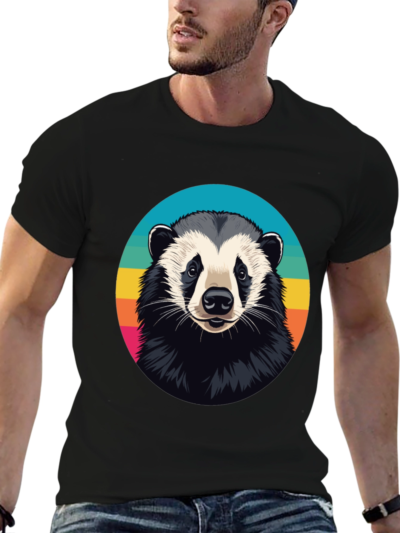 Cool Badger Graphic Tee - Unisex Black T-Shirt