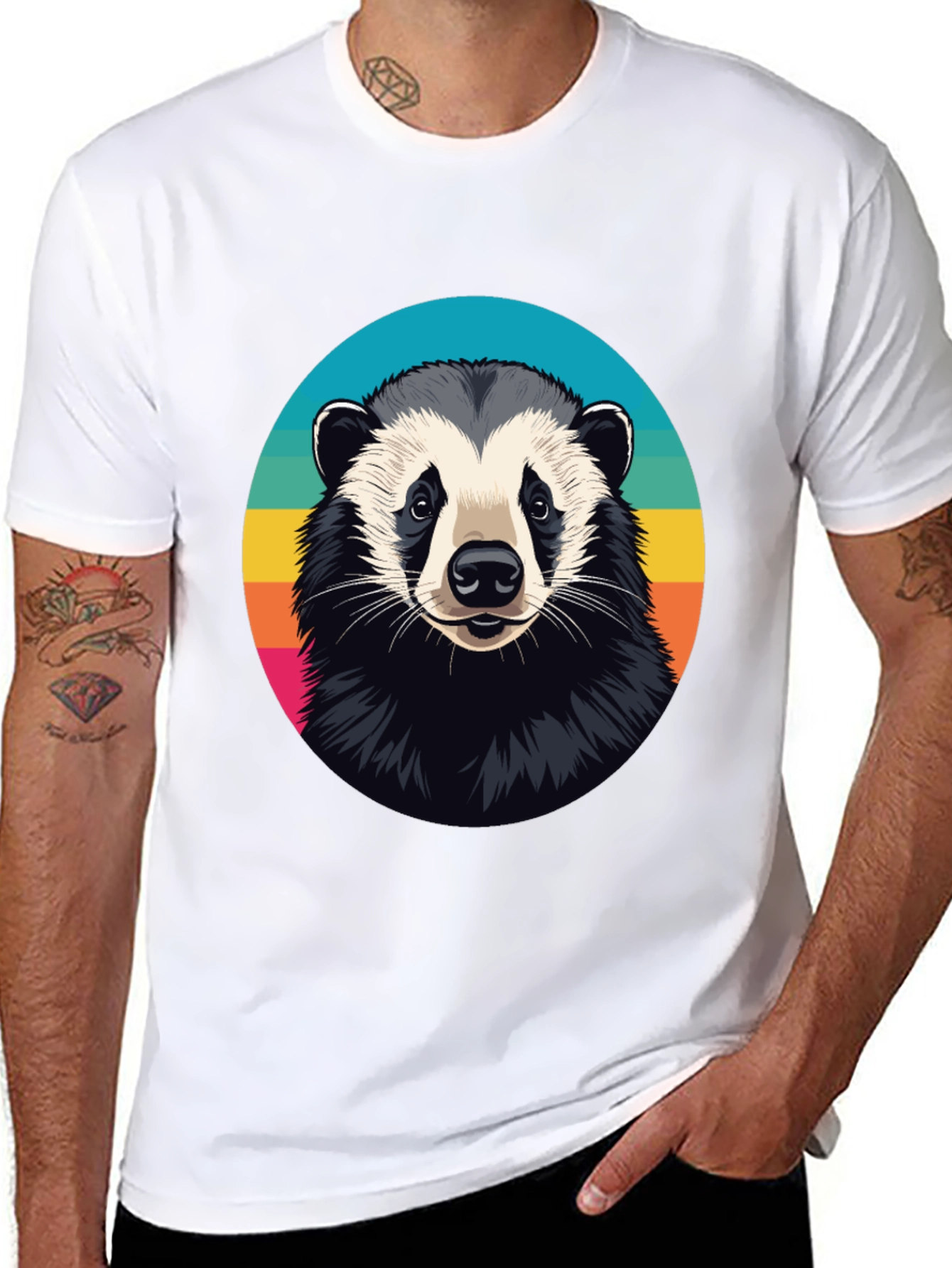 Cool Badger Graphic Tee - Unisex Black T-Shirt