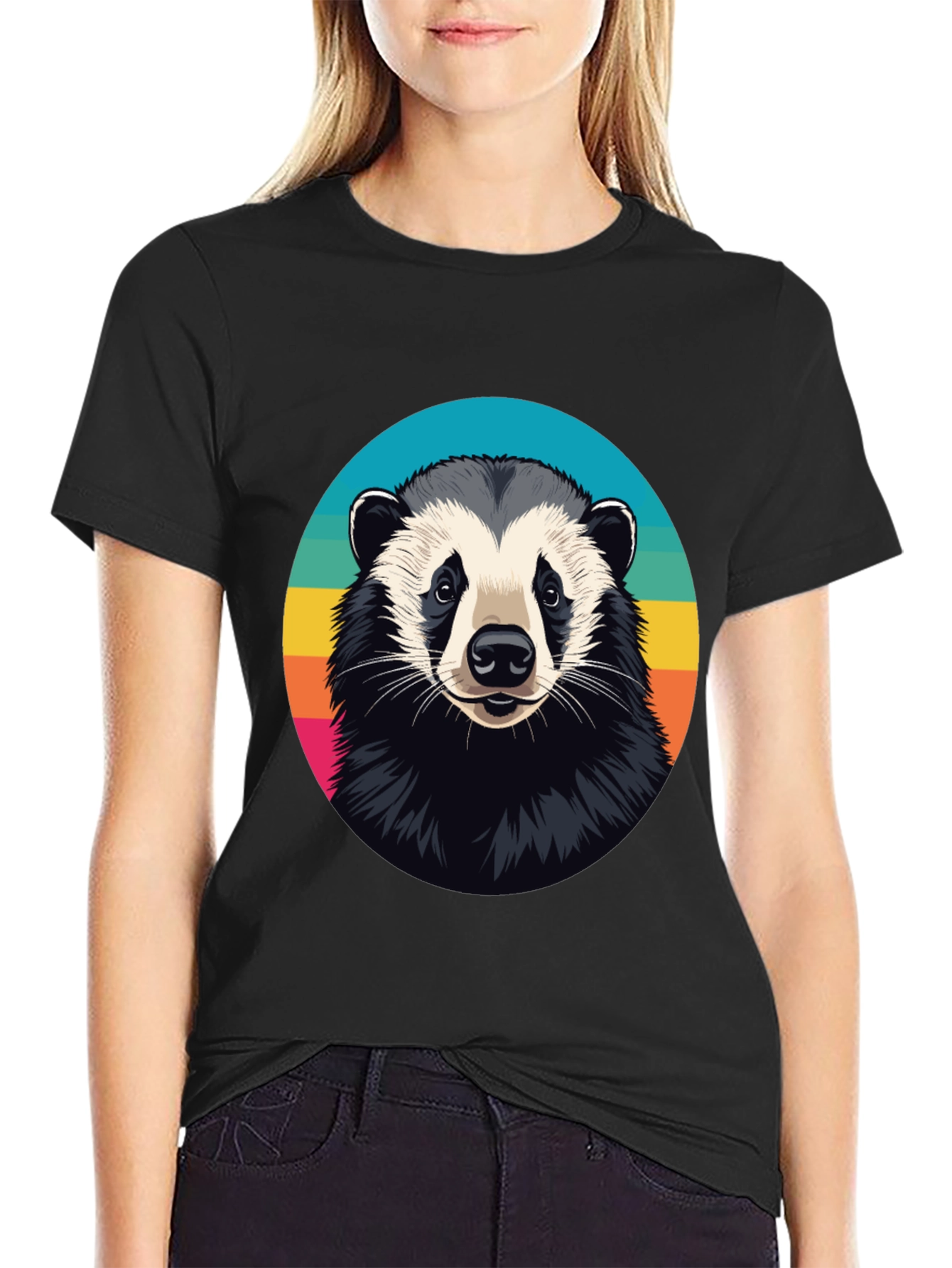 Cool Badger Graphic Tee - Unisex Black T-Shirt