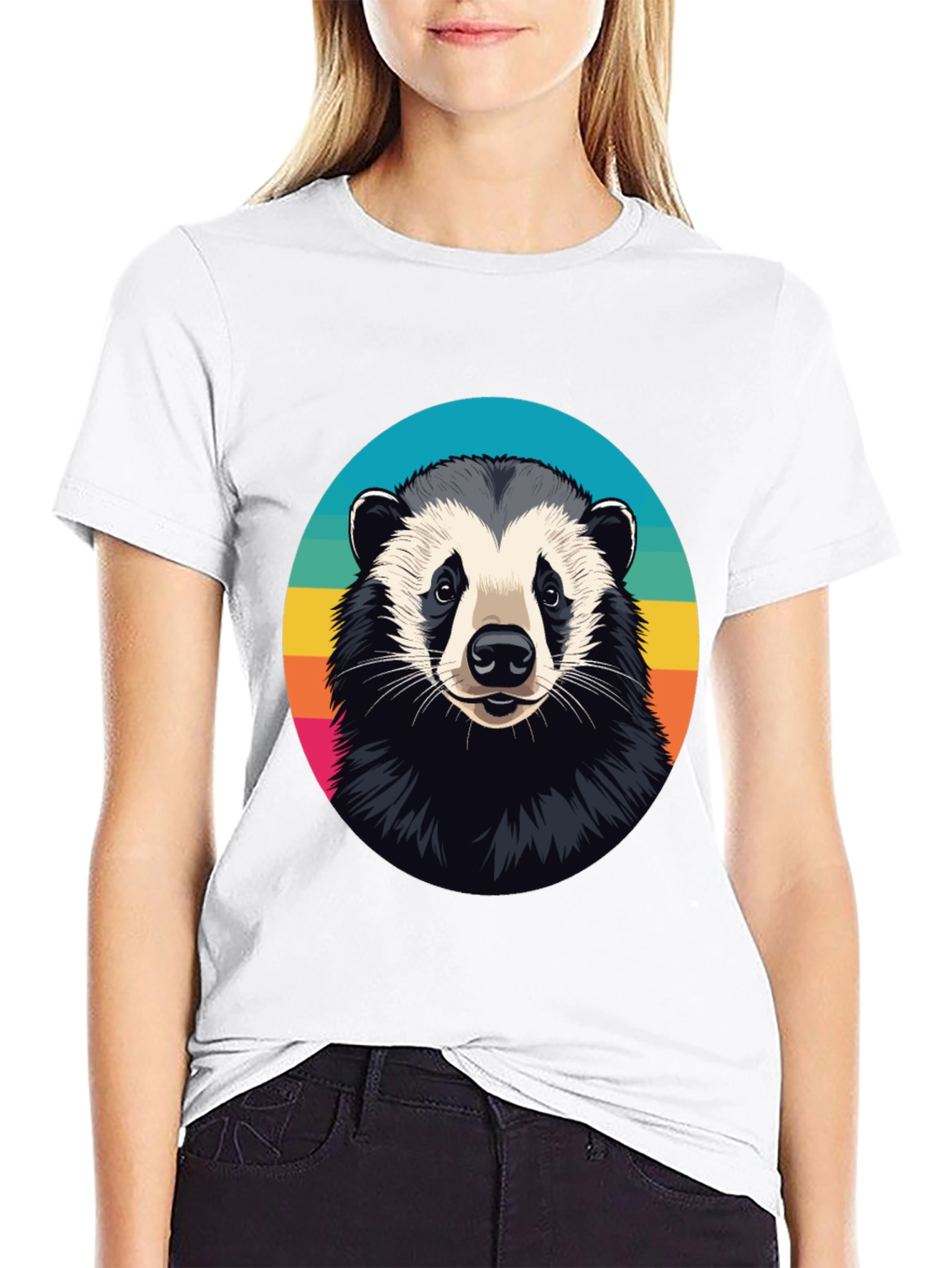 Cool Badger Graphic Tee - Unisex Black T-Shirt