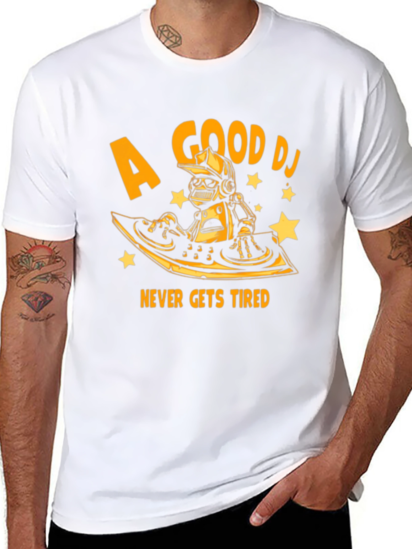 A Good DJ Never Gets Tired Black T-Shirt