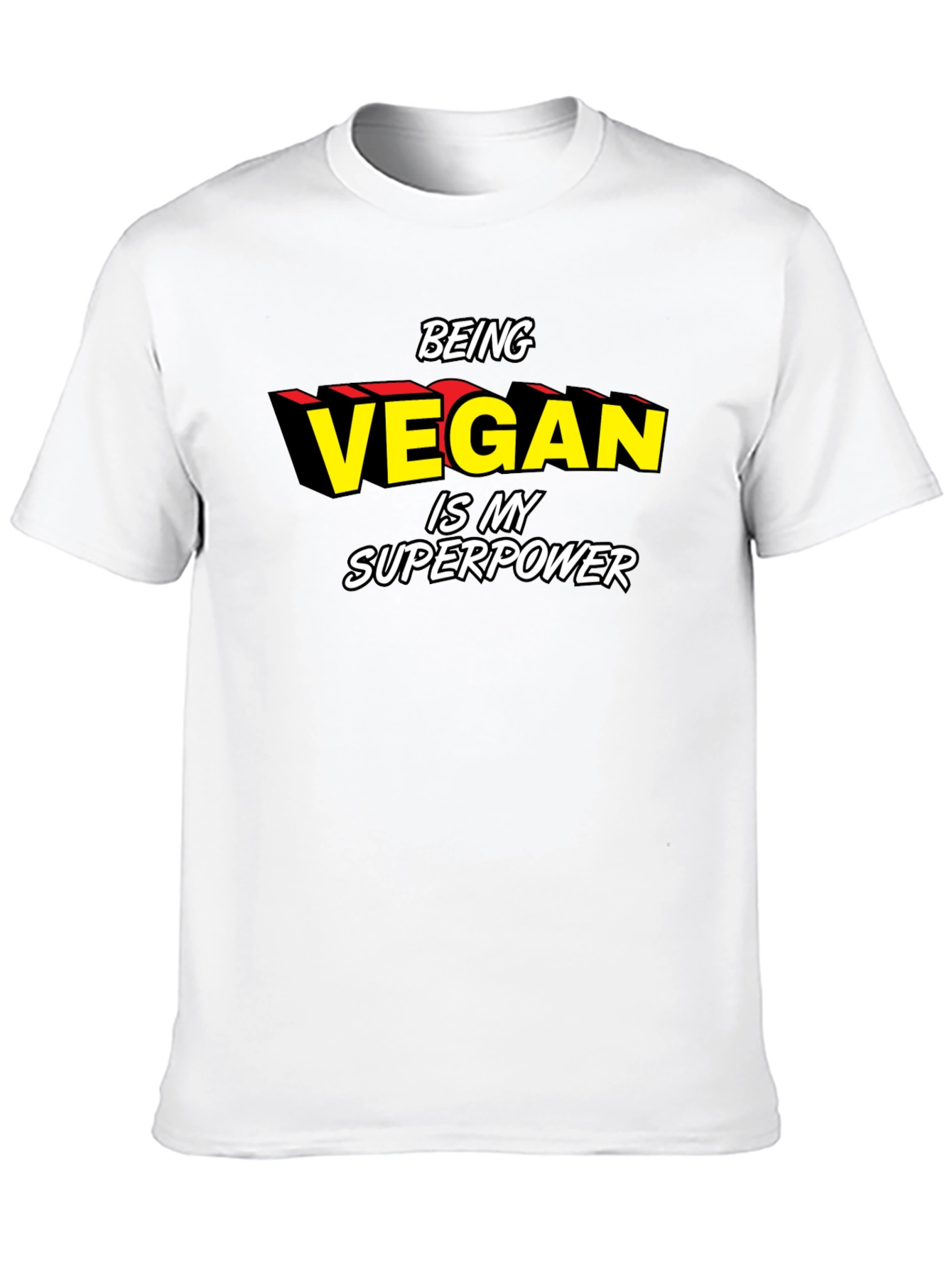 Vegan Superpower Graphic Tee - Black