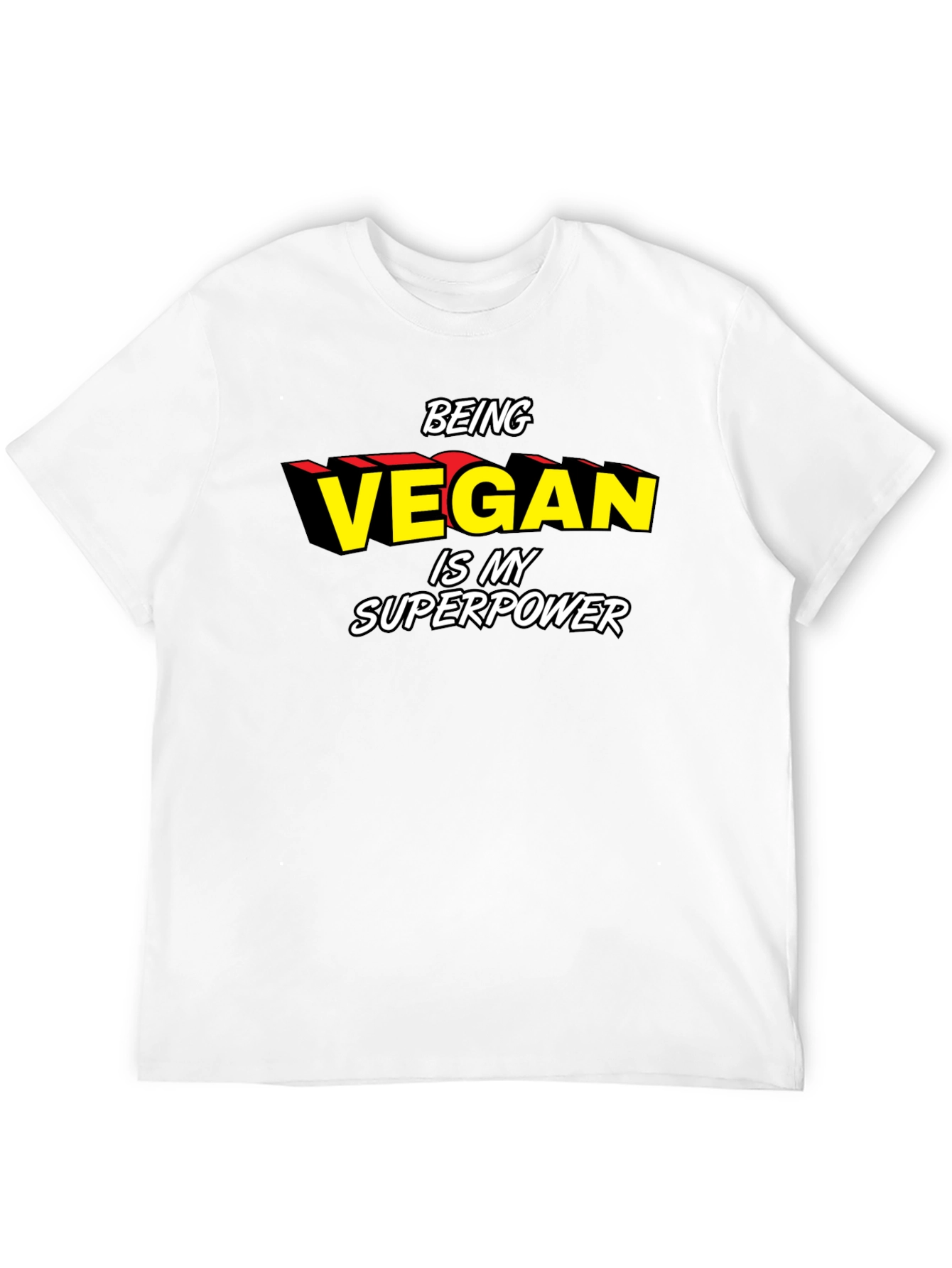 Vegan Superpower Graphic Tee - Black