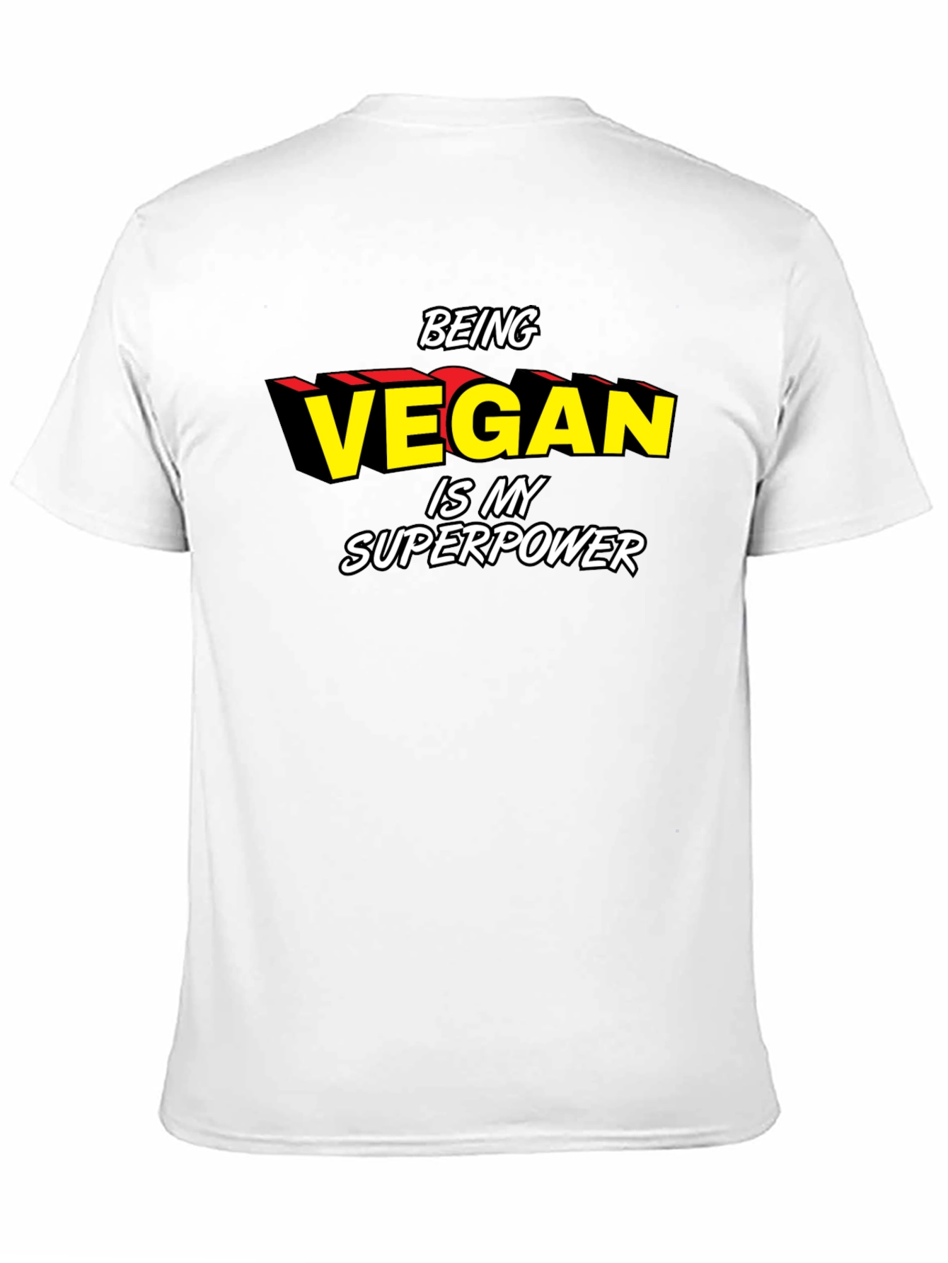 Vegan Superpower Graphic Tee - Black