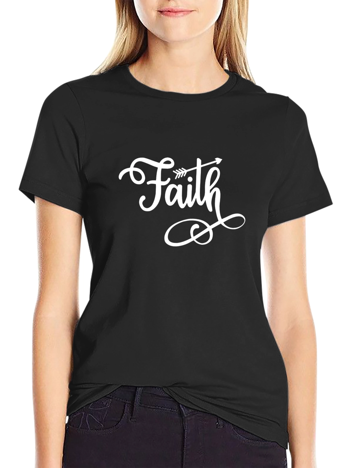 Faith Arrow Graphic T-Shirt - Black