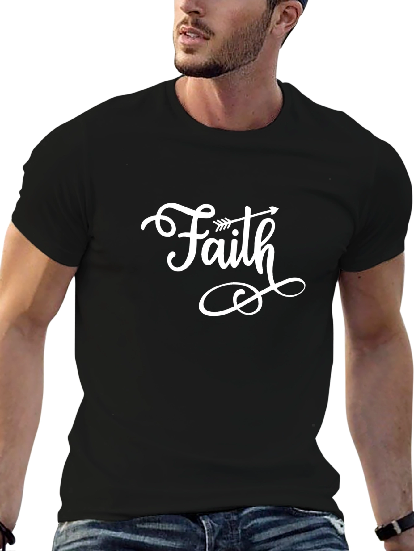 Faith Arrow Graphic T-Shirt - Black