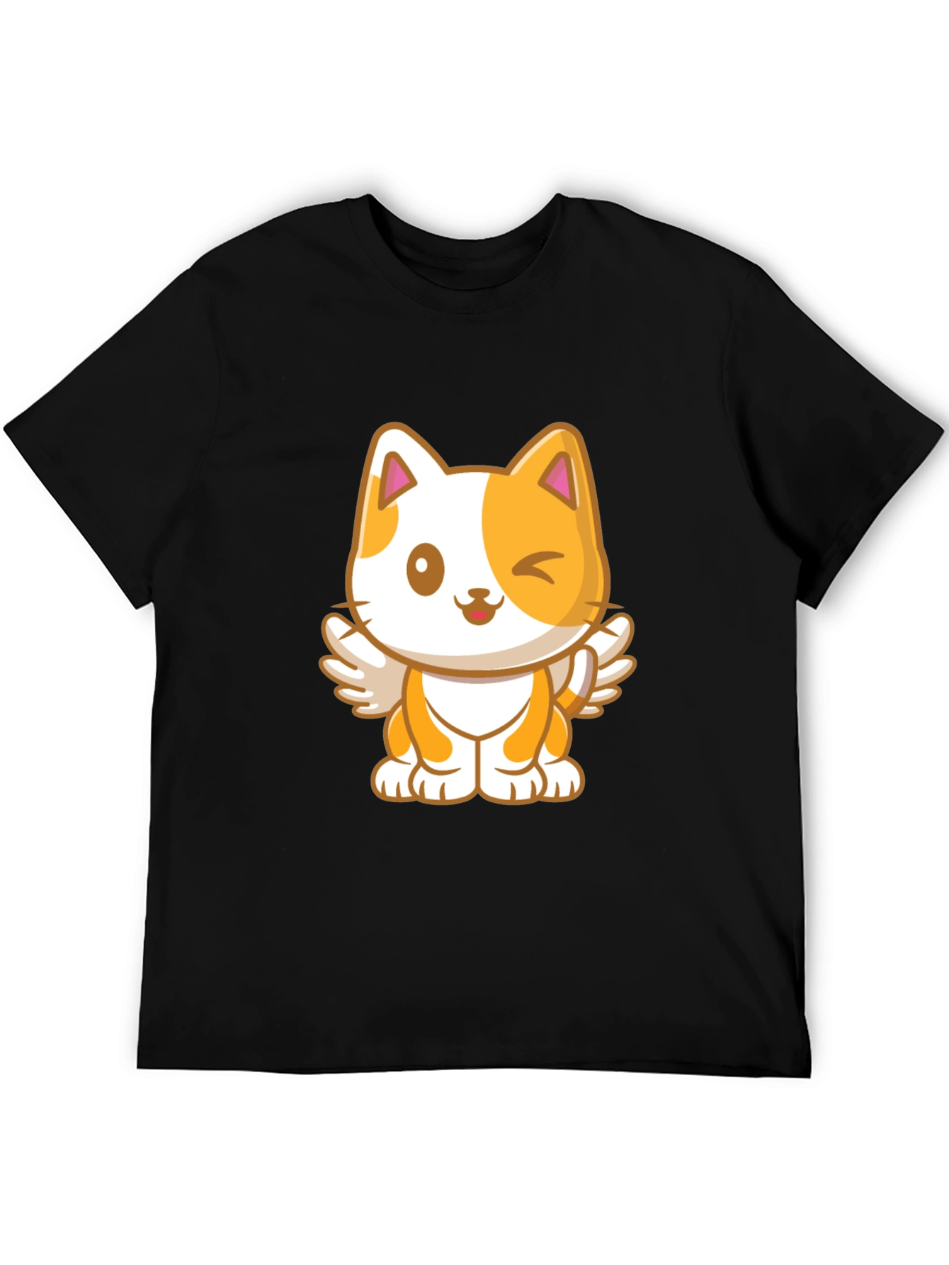 Cute Cartoon Cat Angel Graphic T-Shirt