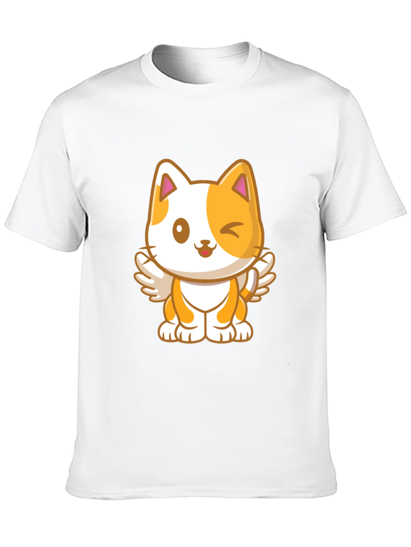 Cute Cartoon Cat Angel Graphic T-Shirt