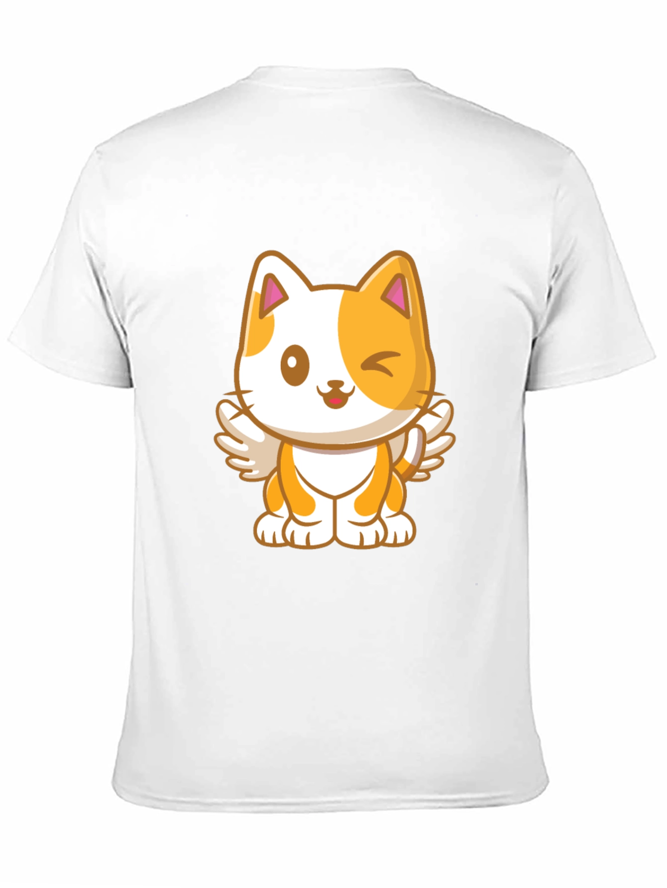 Cute Cartoon Cat Angel Graphic T-Shirt