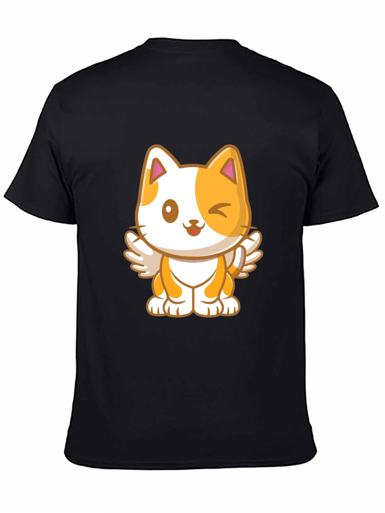 Cute Cartoon Cat Angel Graphic T-Shirt
