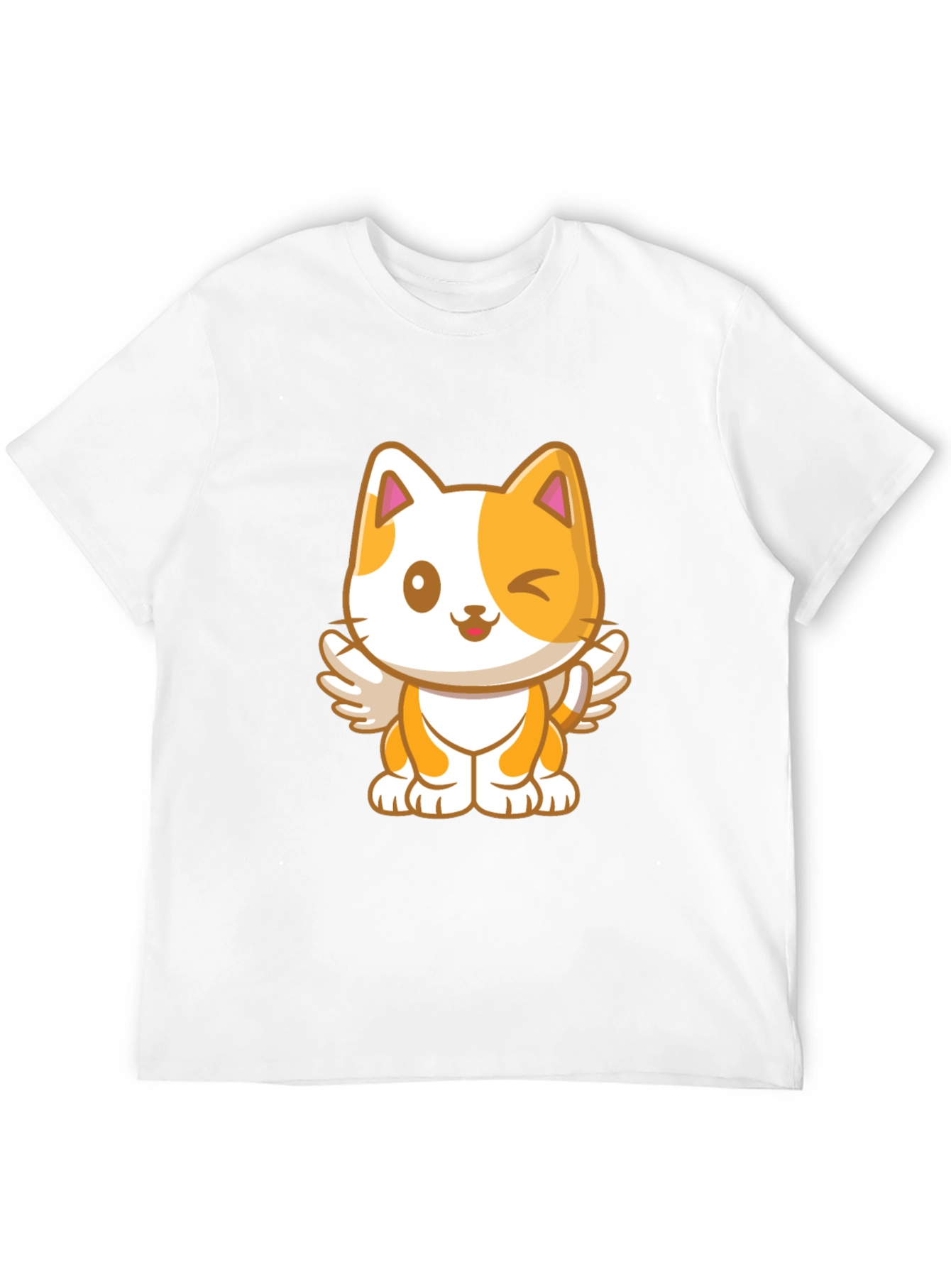 Cute Cartoon Cat Angel Graphic T-Shirt