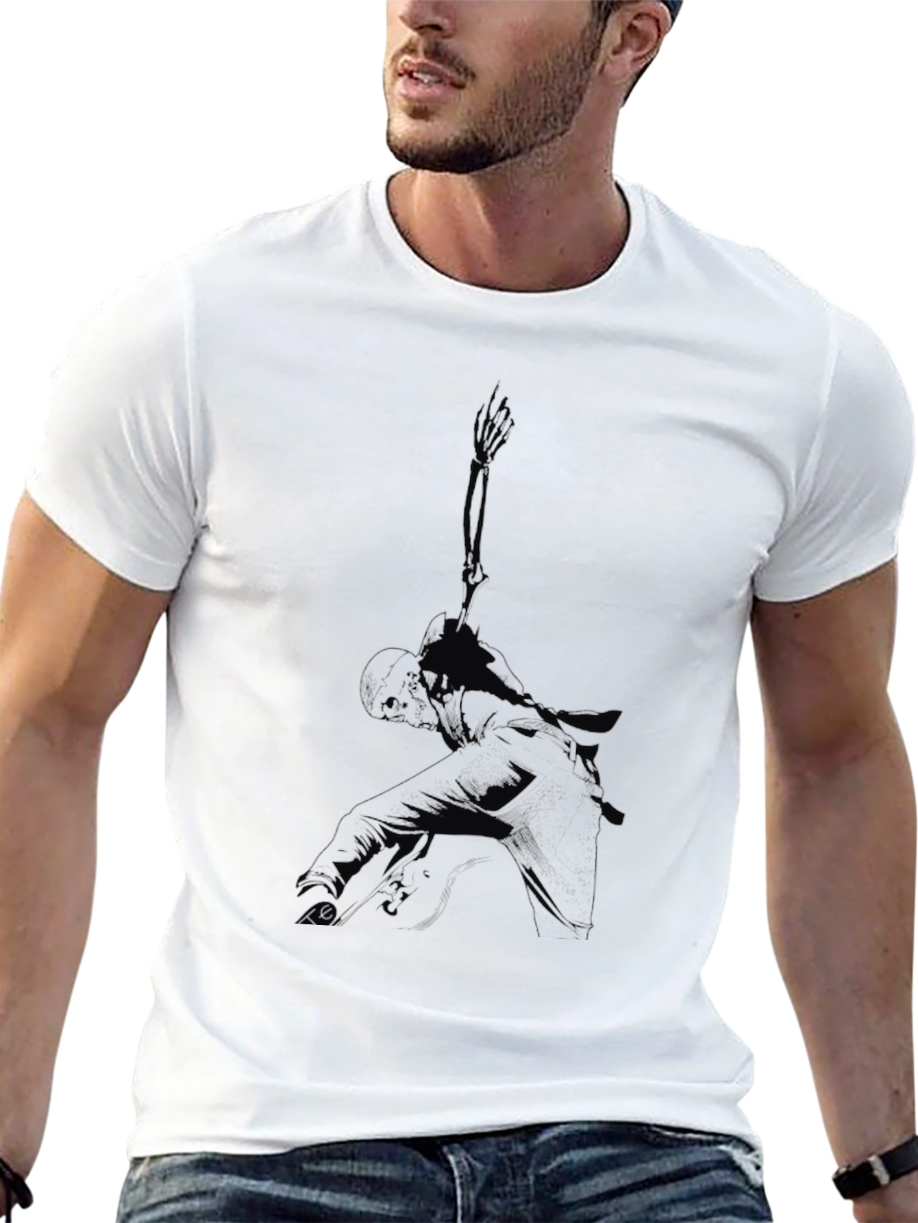 Mens Black Graphic Tee - Urban Style