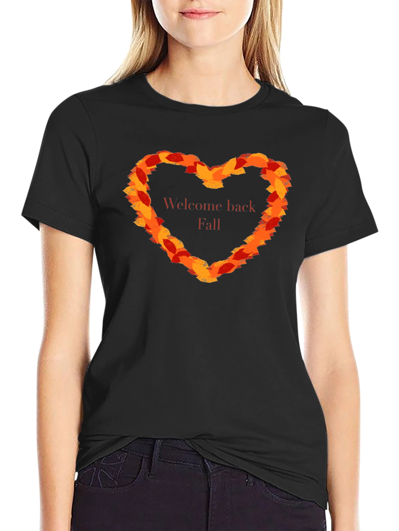 Welcome Back Fall Leaf Heart T-Shirt
