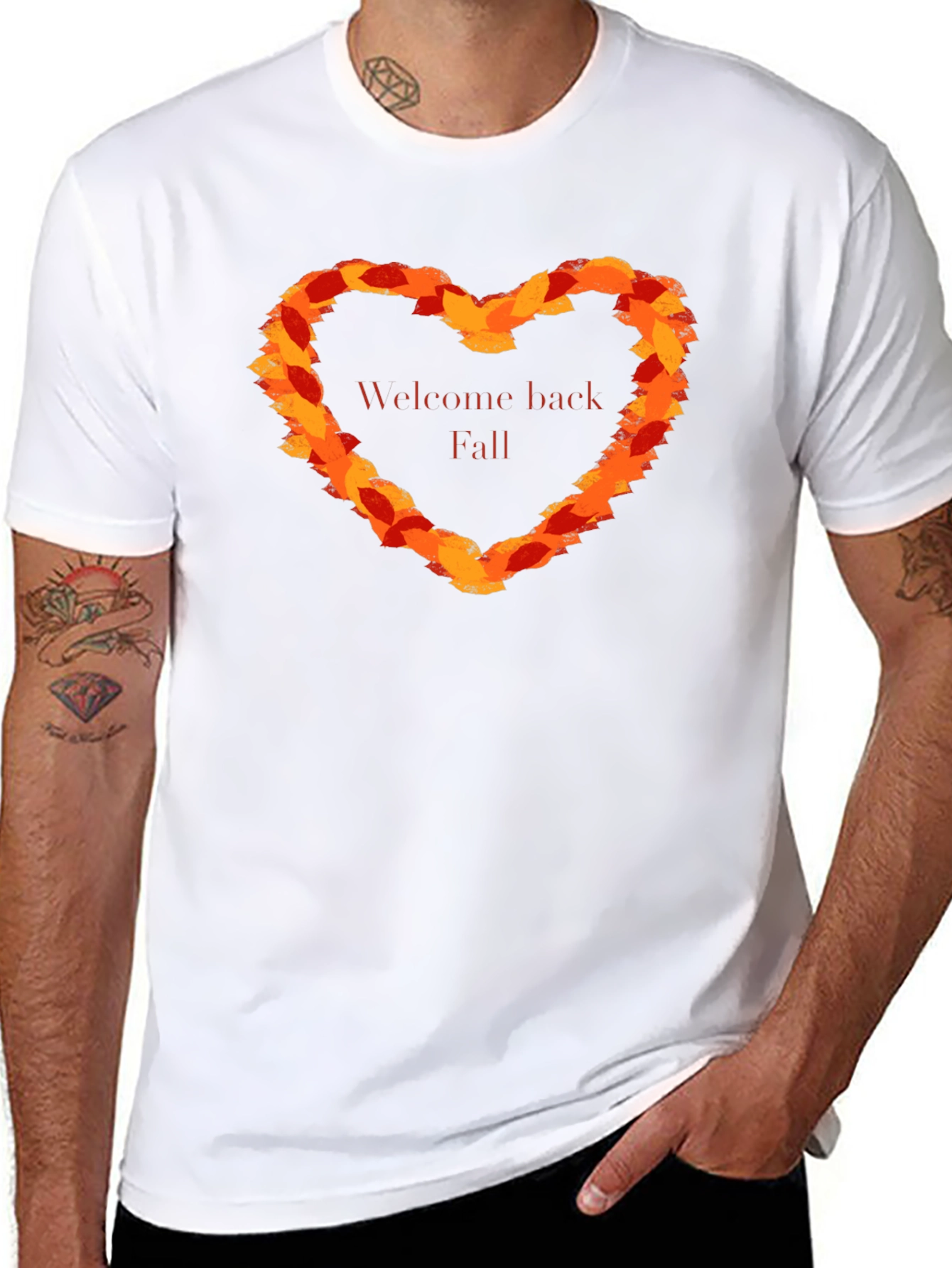 Welcome Back Fall Leaf Heart T-Shirt