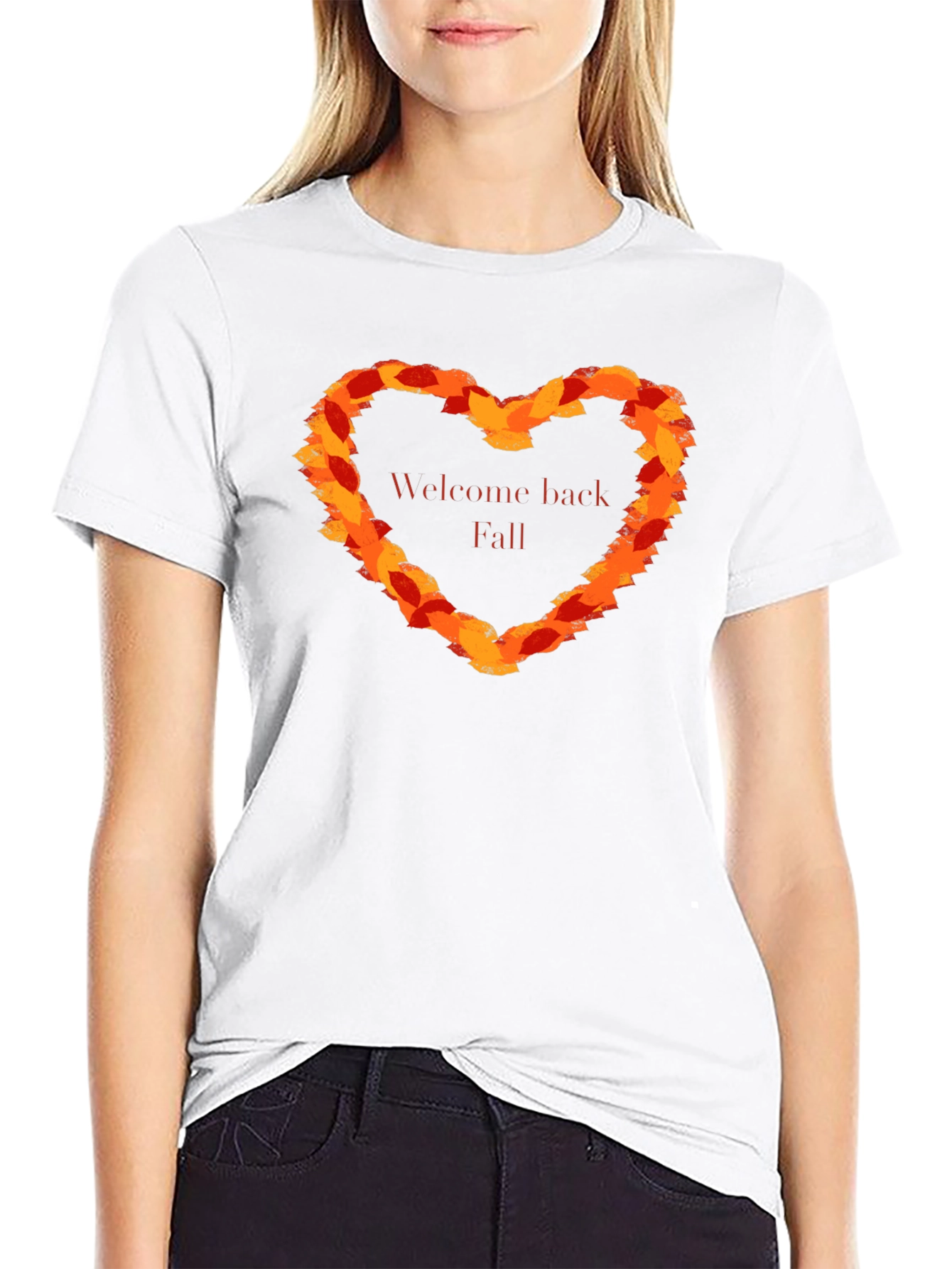 Welcome Back Fall Leaf Heart T-Shirt