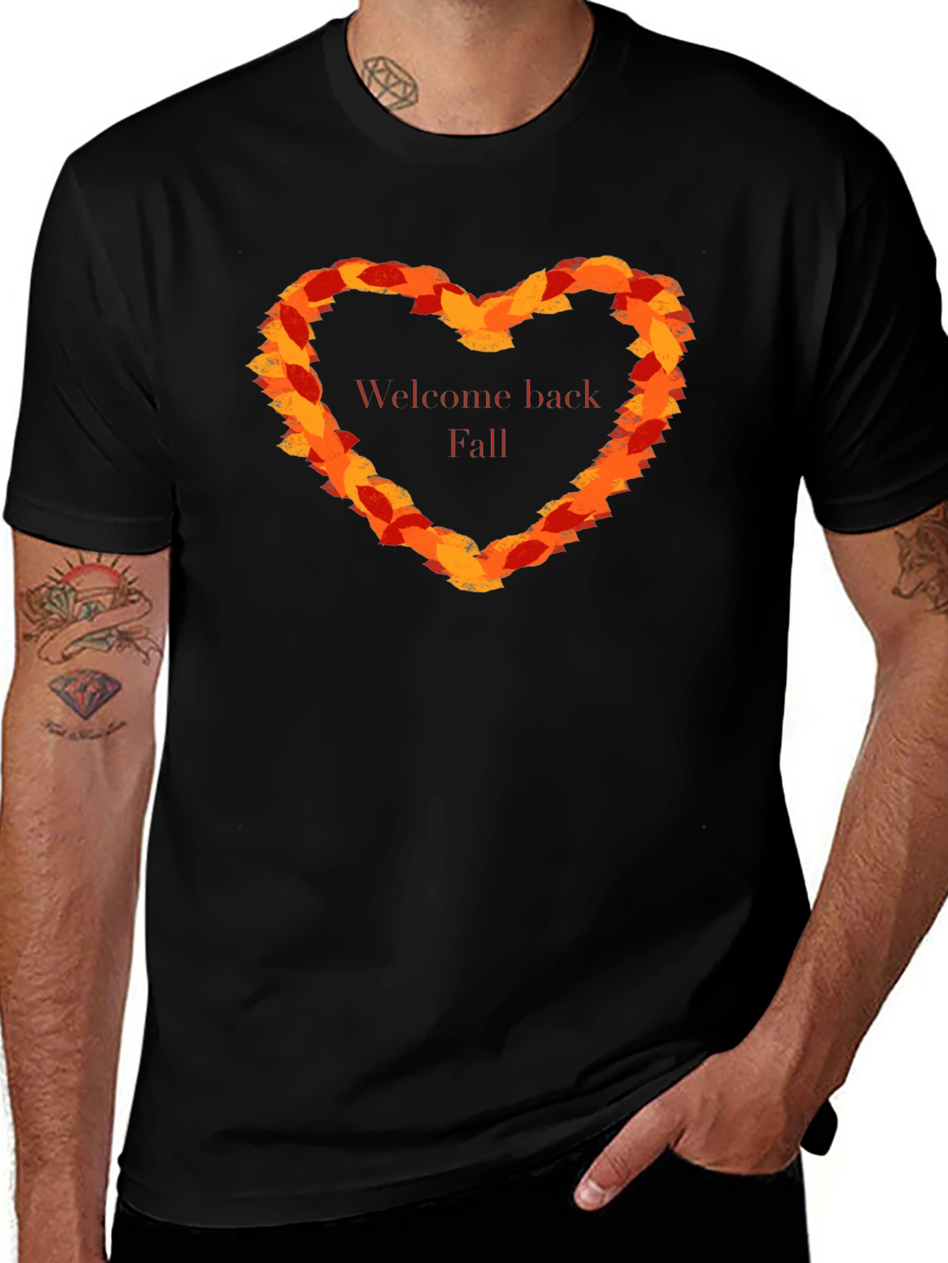 Welcome Back Fall Leaf Heart T-Shirt