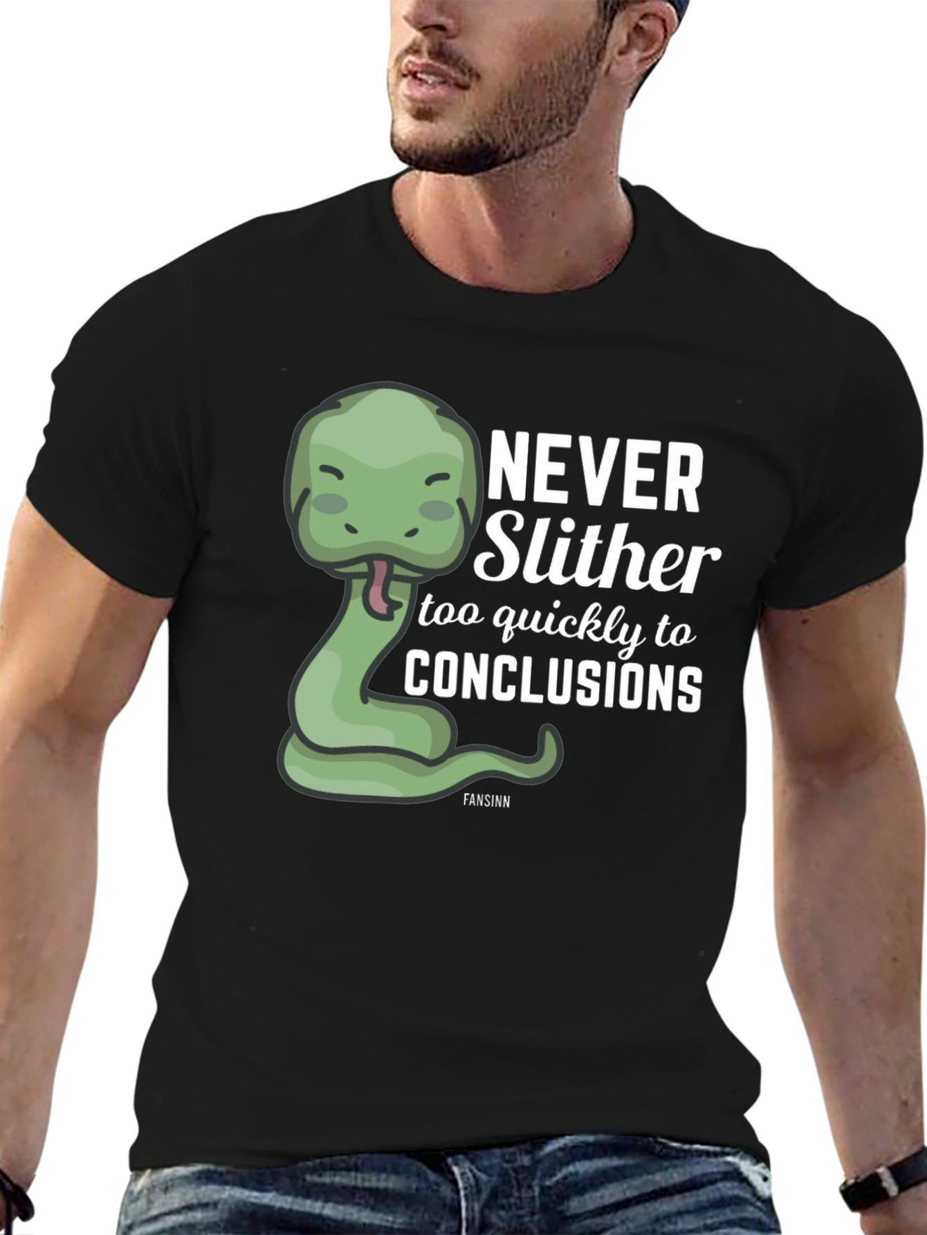 Never Slither Funny Graphic T-Shirt