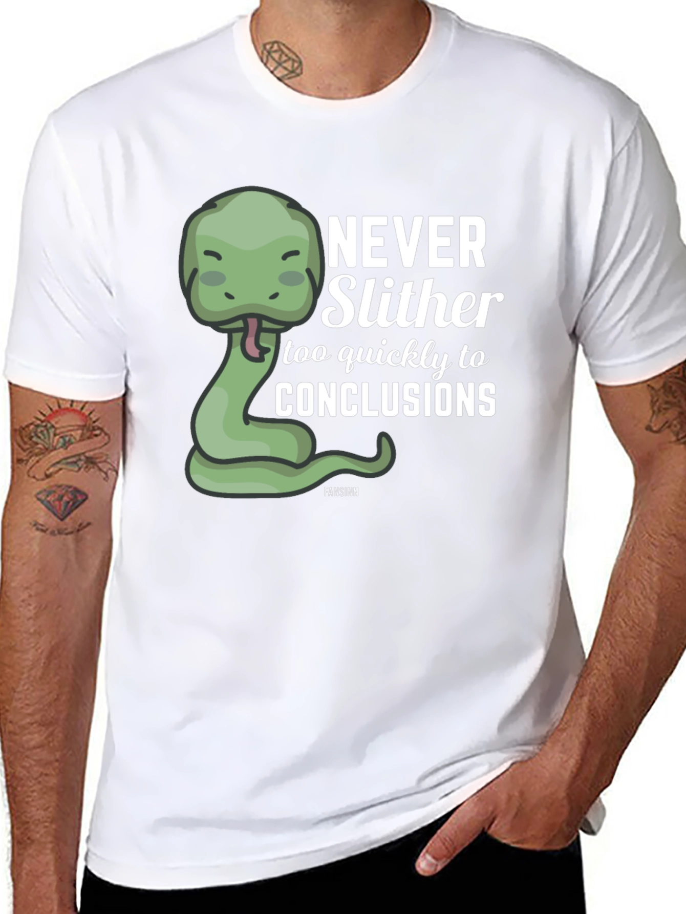 Never Slither Funny Graphic T-Shirt