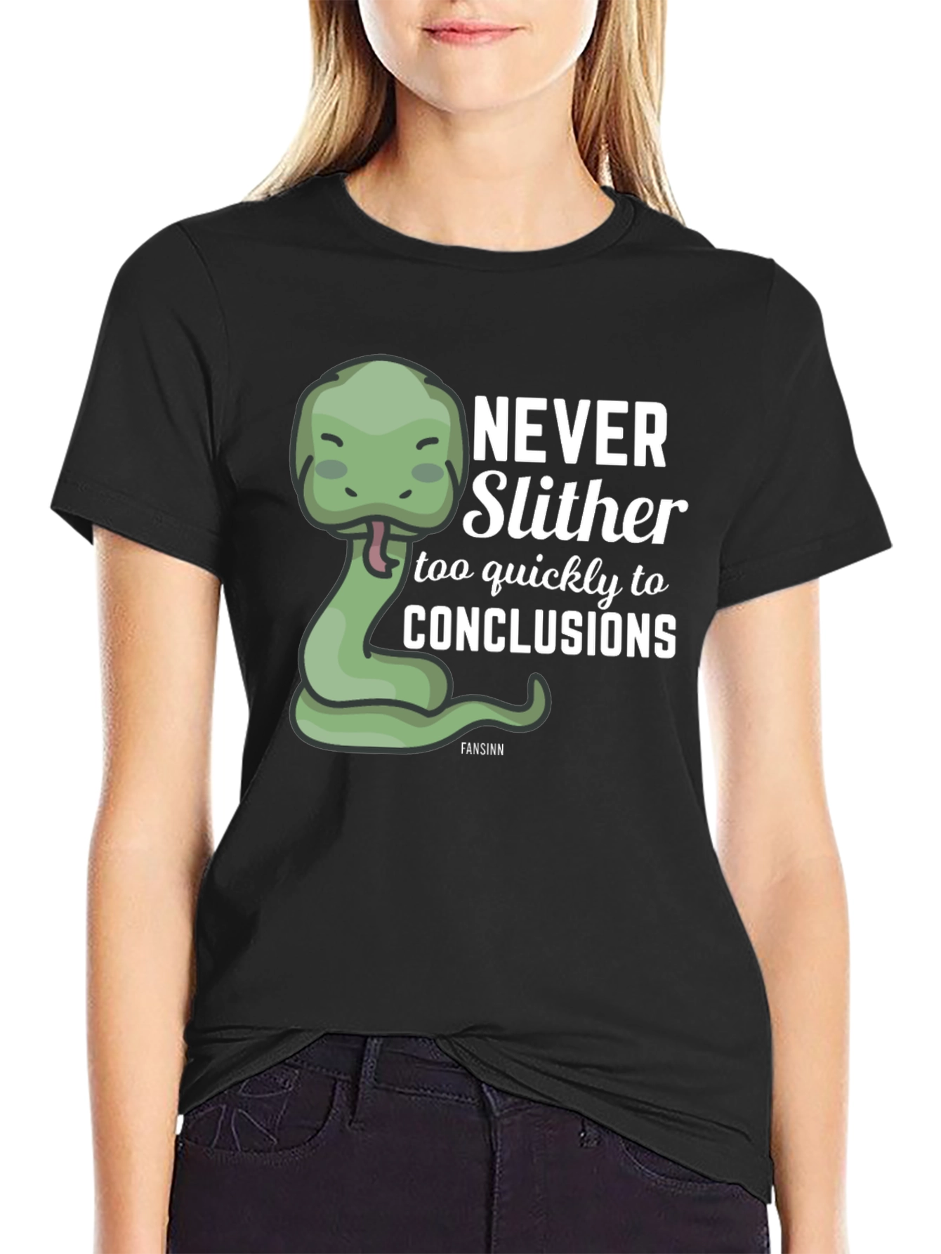 Never Slither Funny Graphic T-Shirt