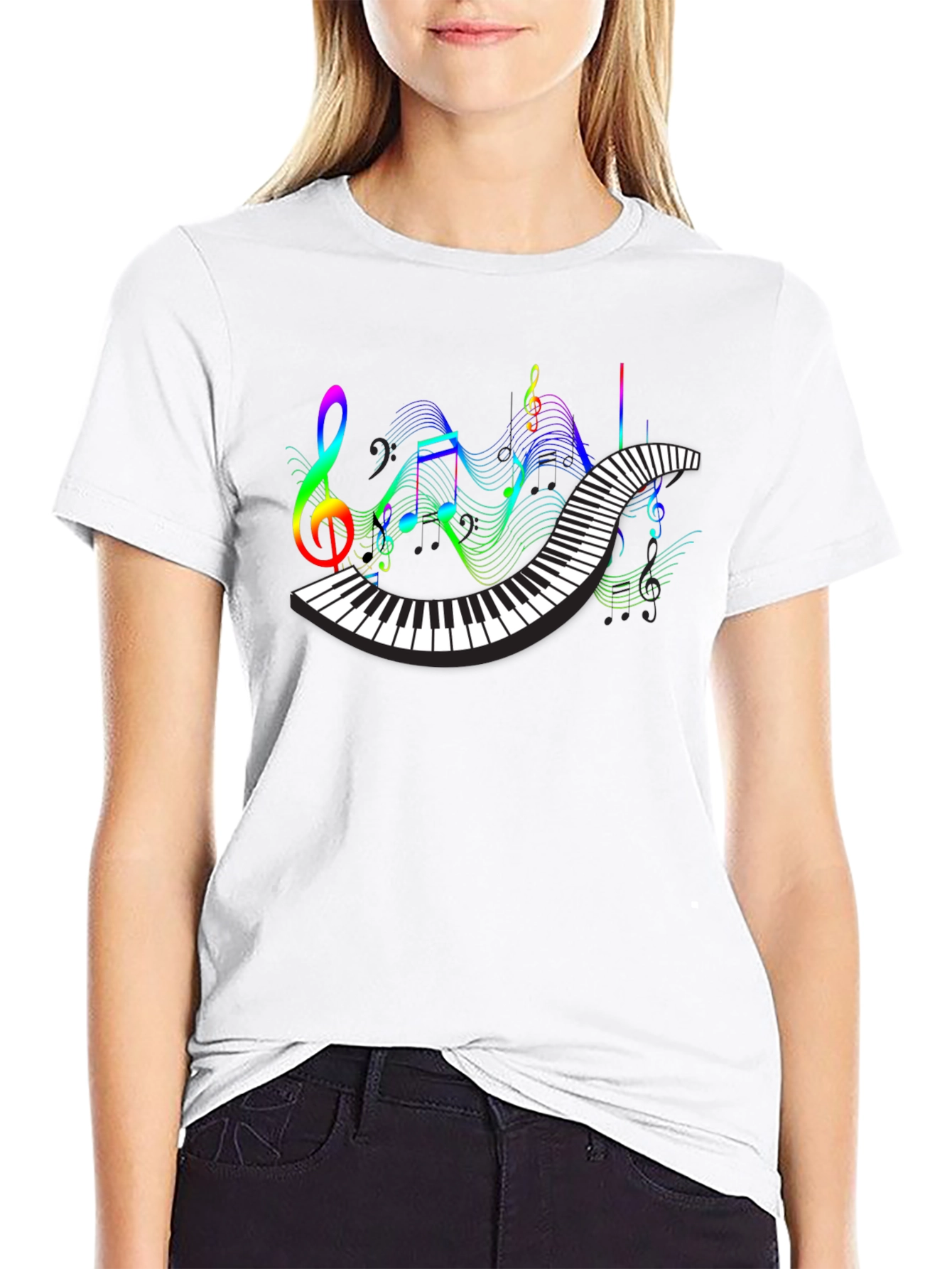 Music Lovers Piano Keys Graphic Tee