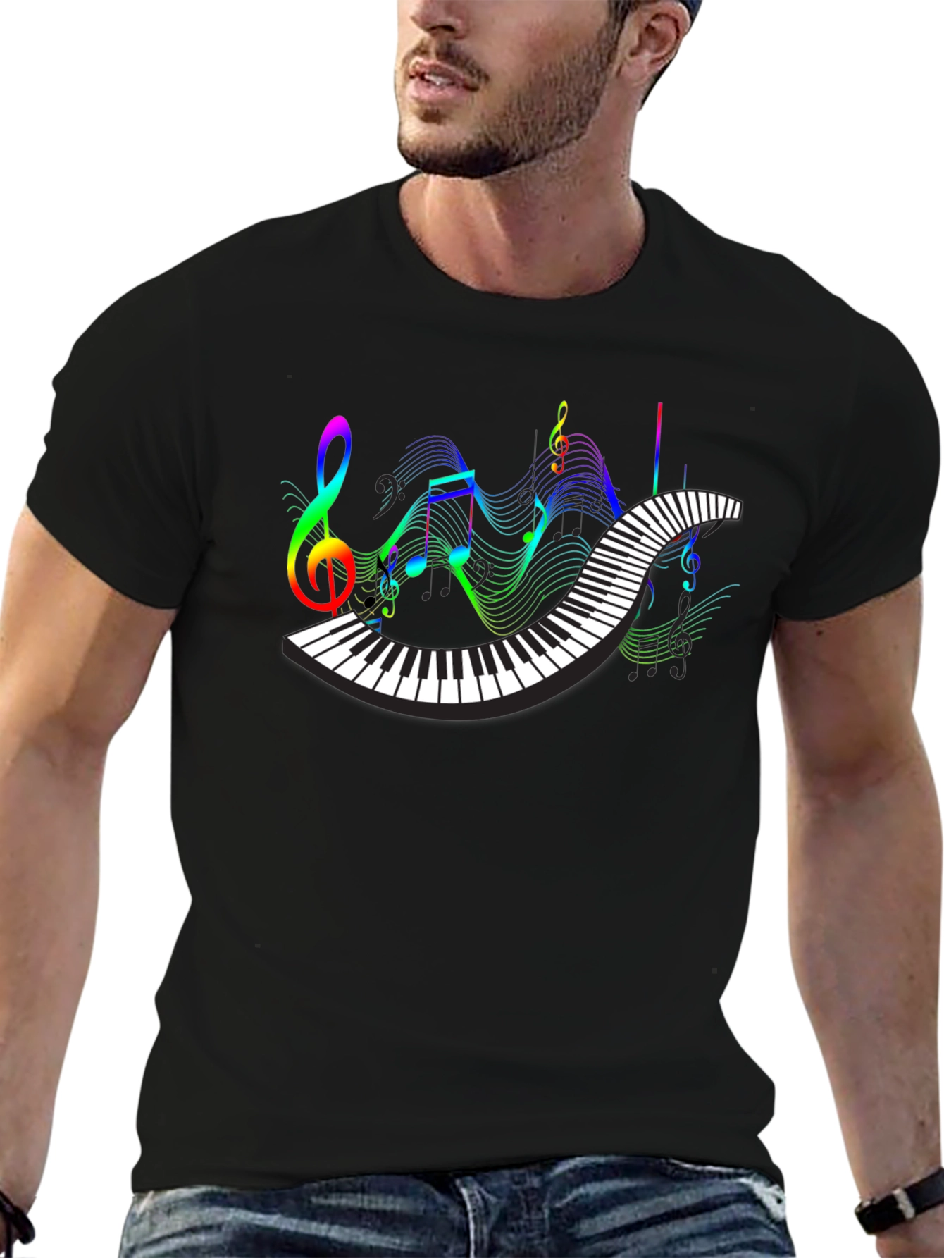 Music Lovers Piano Keys Graphic Tee