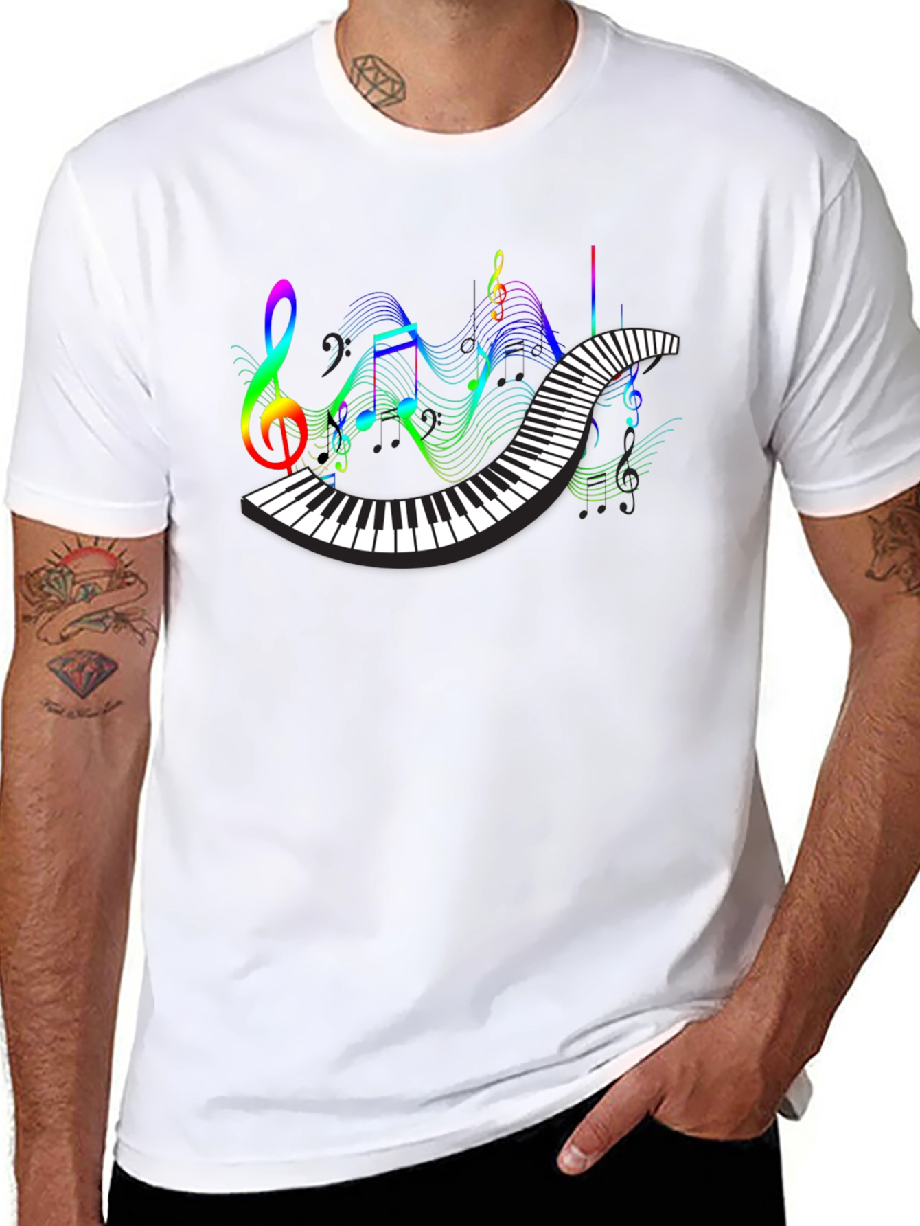 Music Lovers Piano Keys Graphic Tee