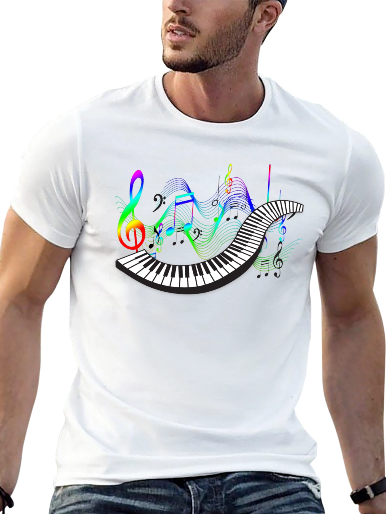 Music Lovers Piano Keys Graphic Tee