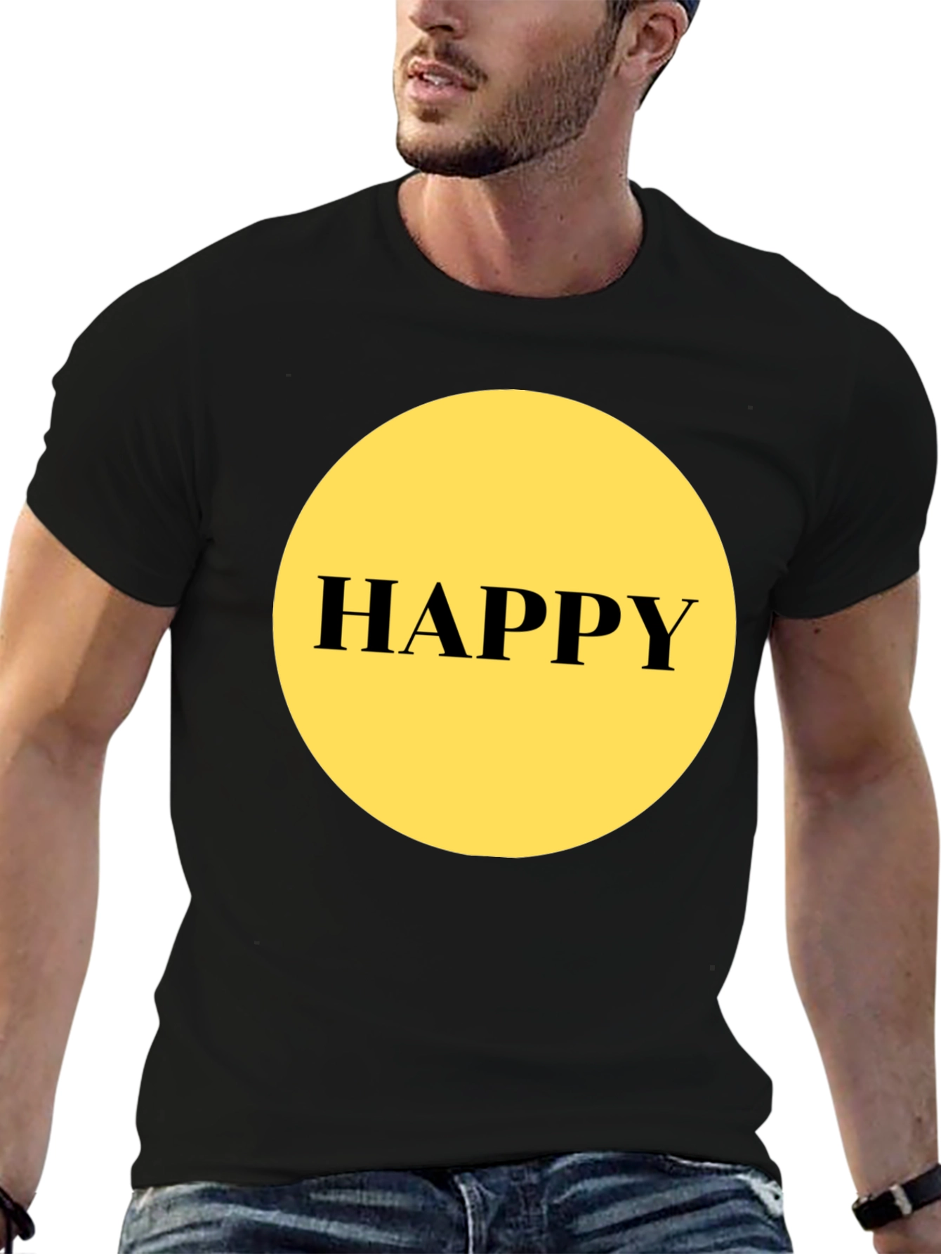 Happy Graphic T-Shirt - Black Unisex