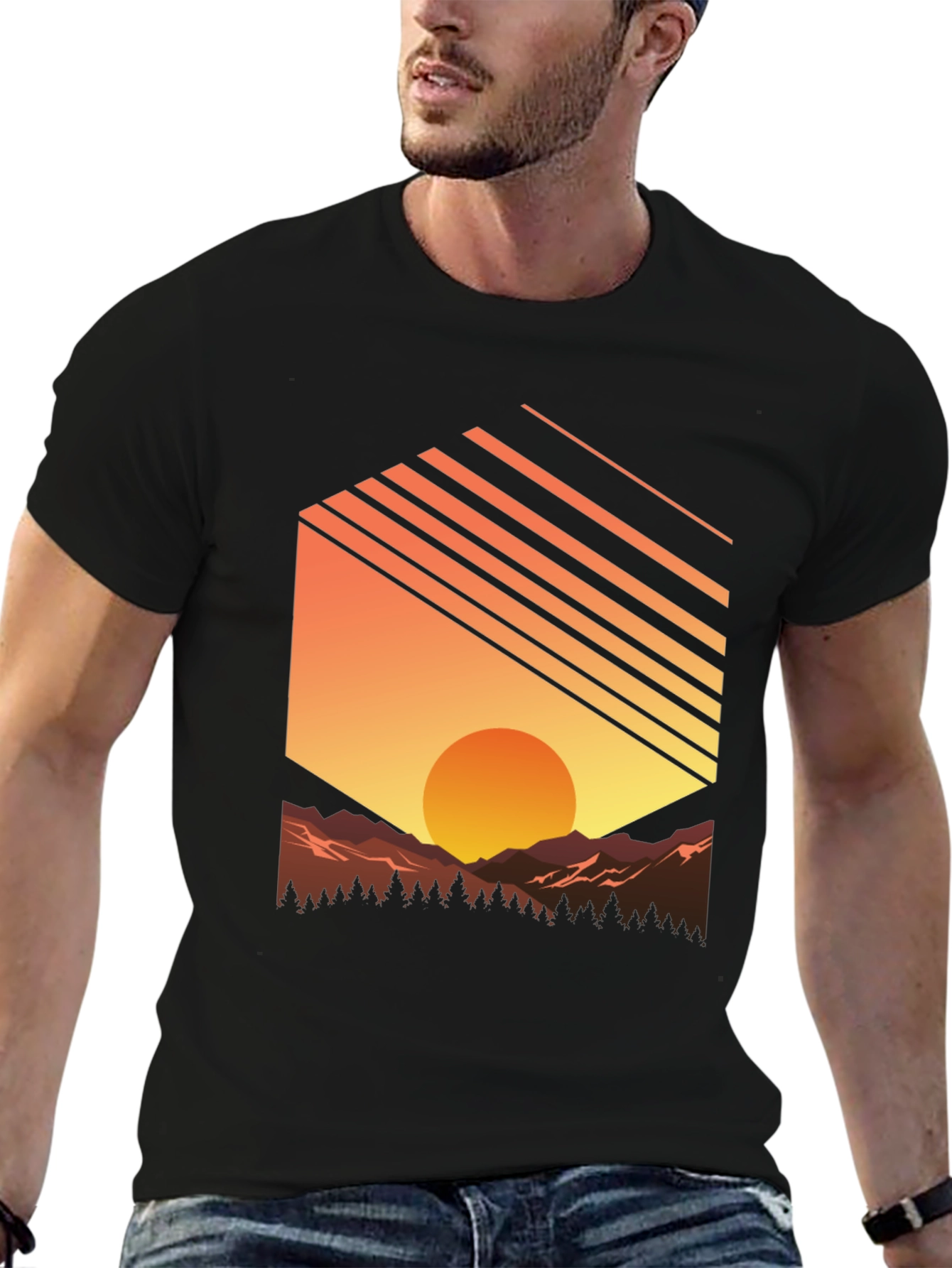 Sunset Mountain Graphic Tee - Nature Inspired T-Shirt
