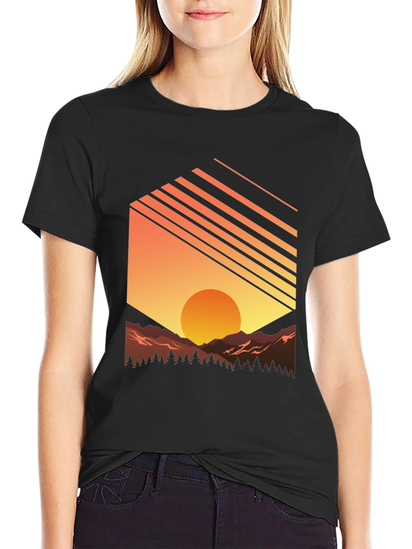 Sunset Mountain Graphic Tee - Nature Inspired T-Shirt