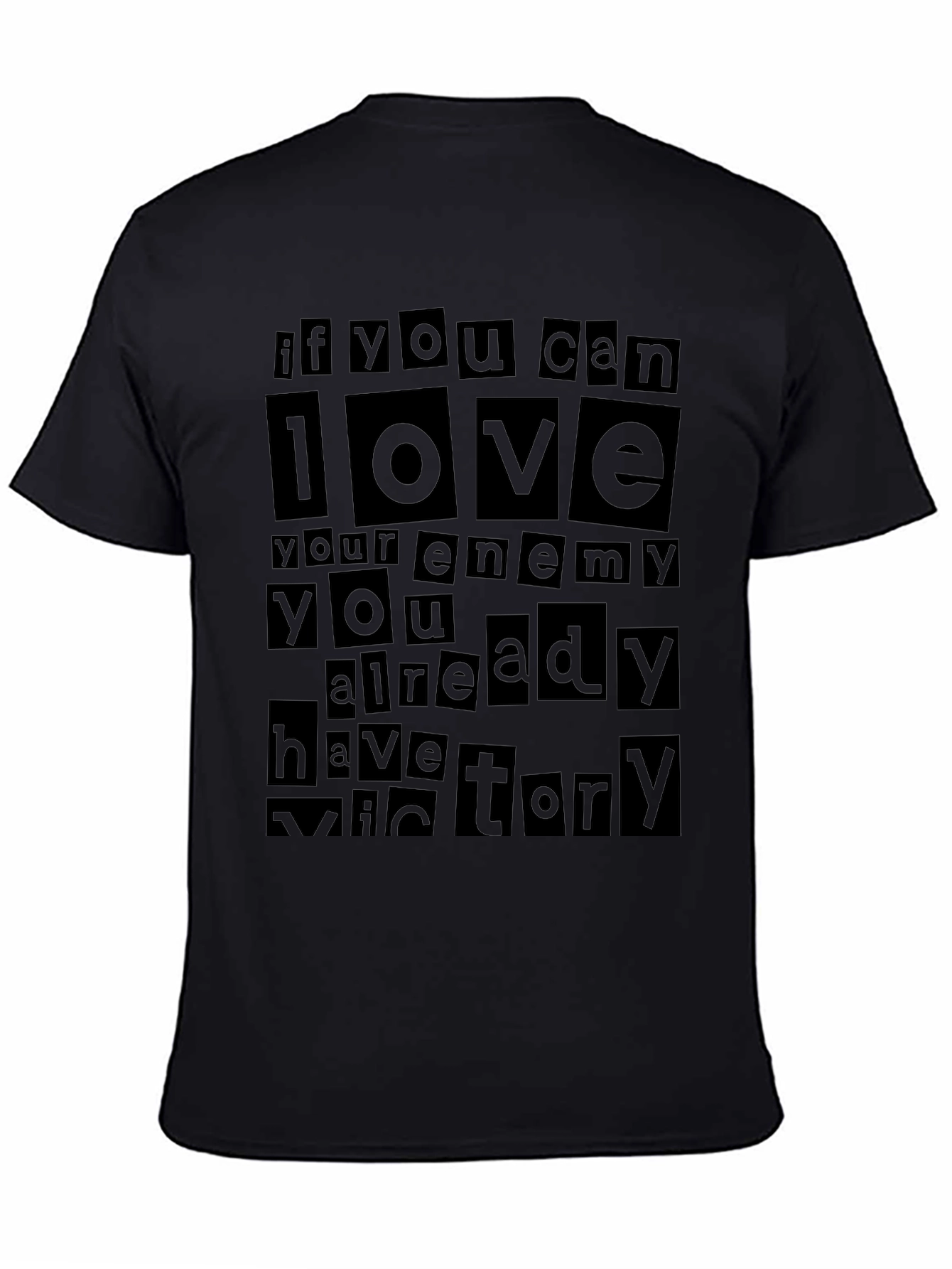Love Your Enemy Graphic T-Shirt - Black